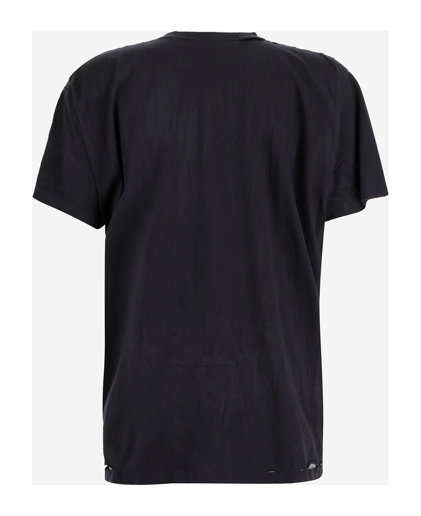 Balenciaga Cotton T-shirt With Planet Earth Pattern - Black