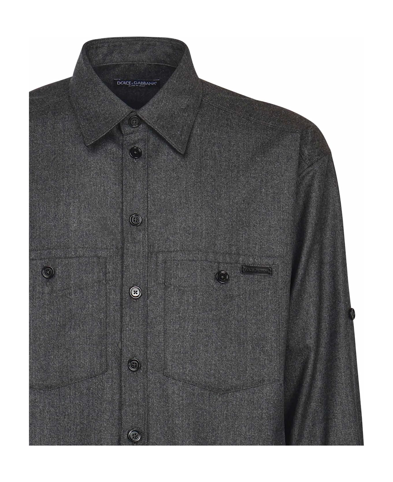 Dolce 
Gabbana Melange Wool Wicker Shirt - Gray