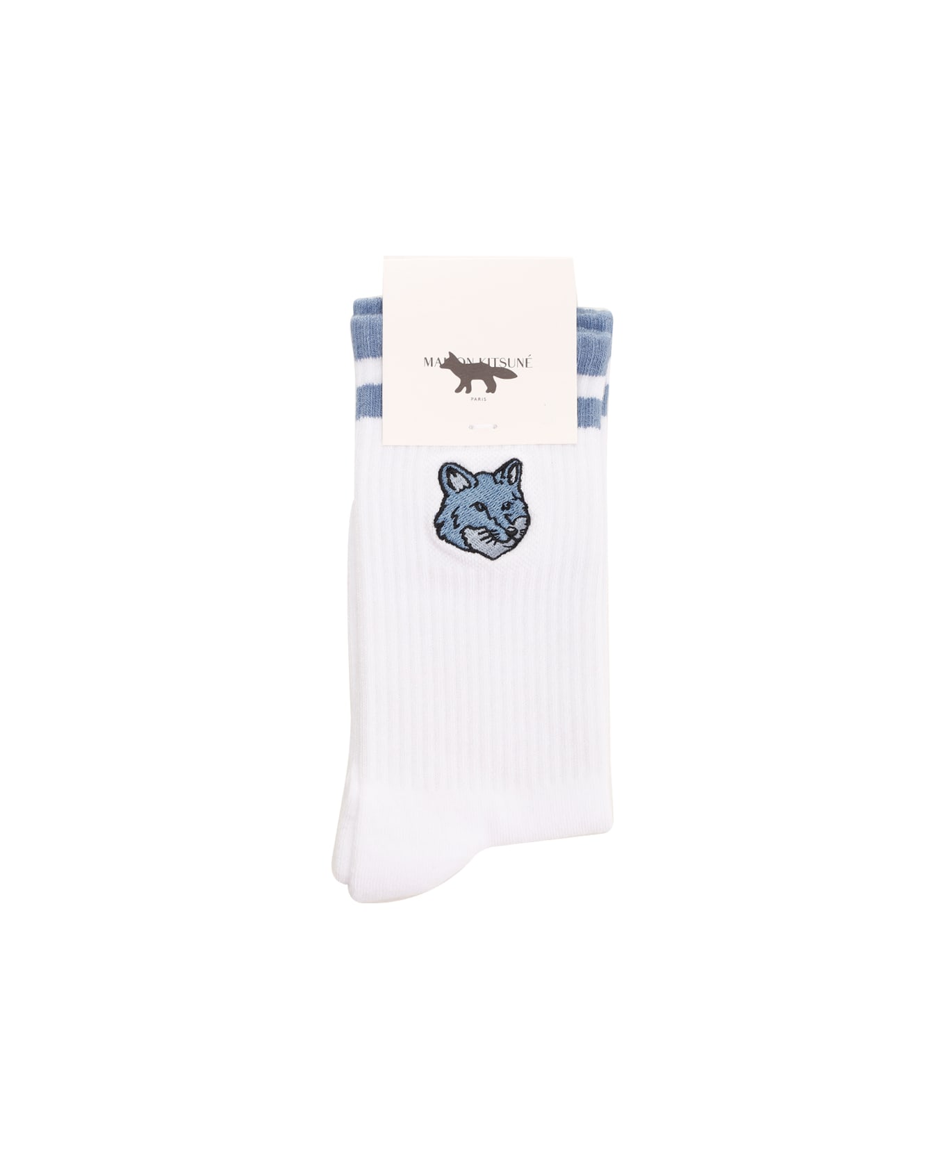 Maison Kitsuné Cotton Socks - White 靴下＆タイツ