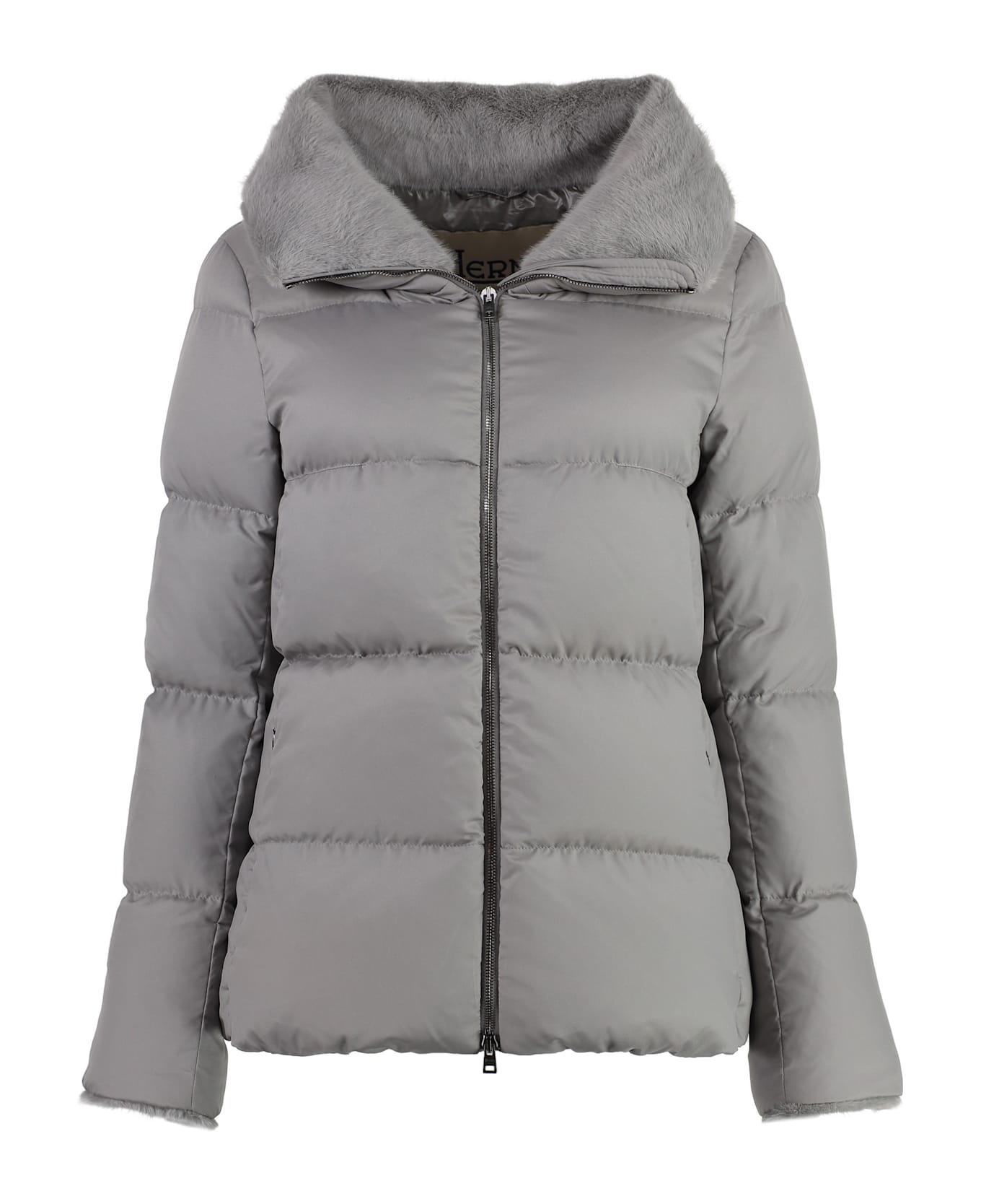 Herno Faux Fur Collar Down Jacket - grey