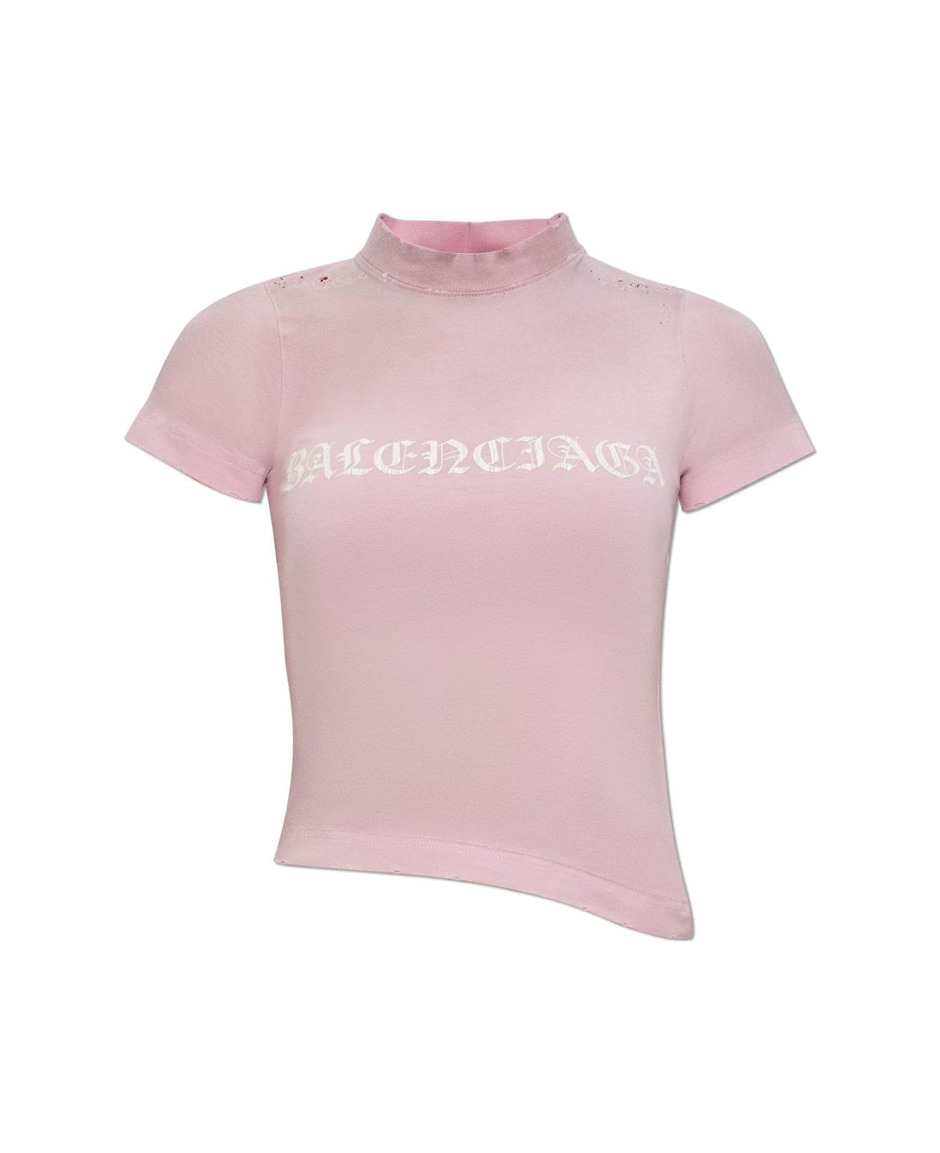 Balenciaga Gothic Type Shrunk T-shirt - Light pink