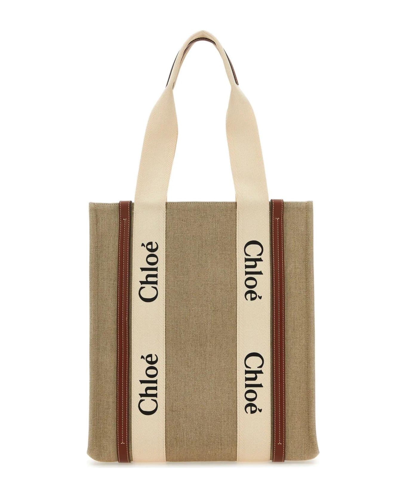 Chloé Multicolor Fabric Woody Shopping Bag - Brown