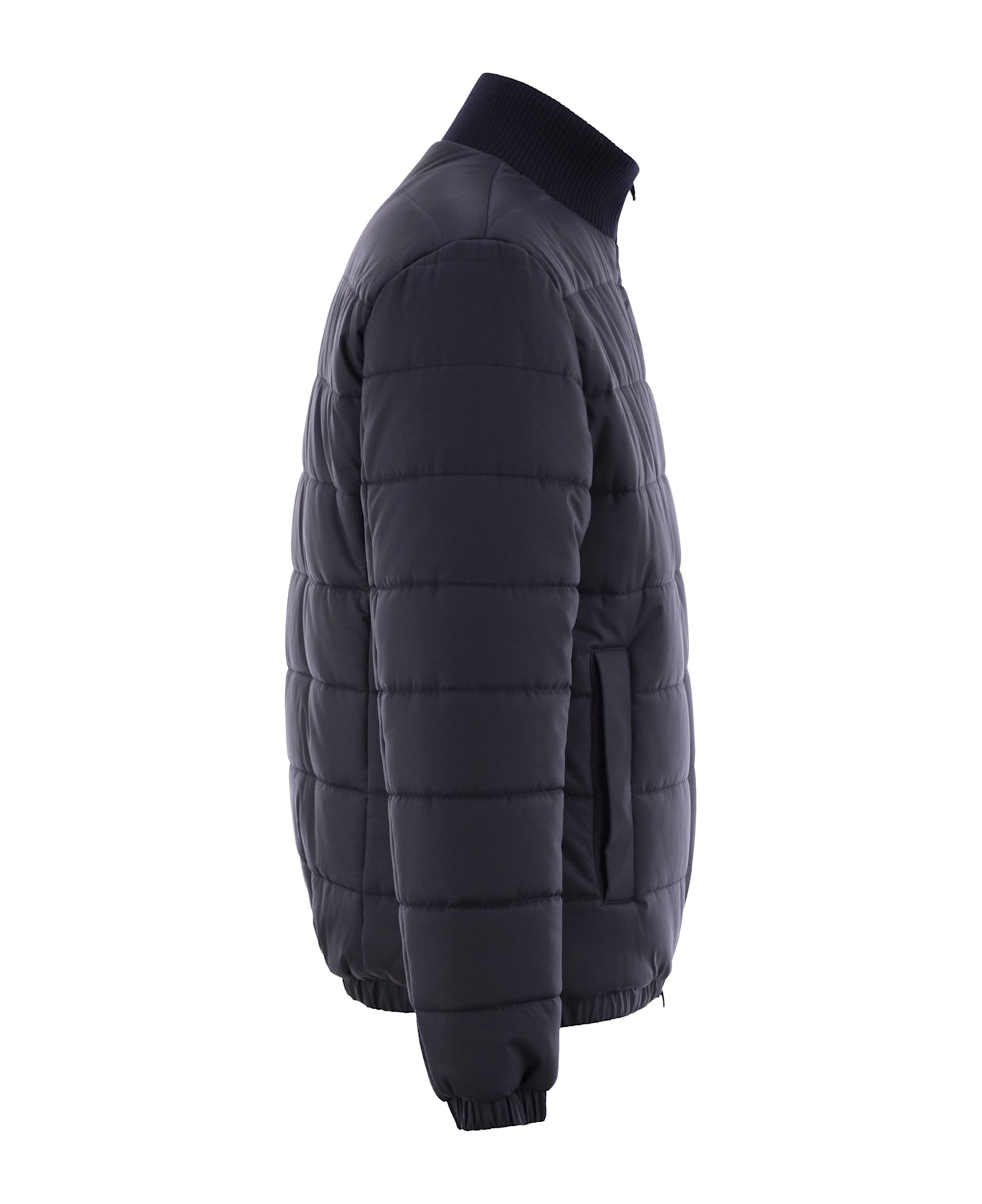 Kiton Technical Fabric Bomber Jacket - Navy