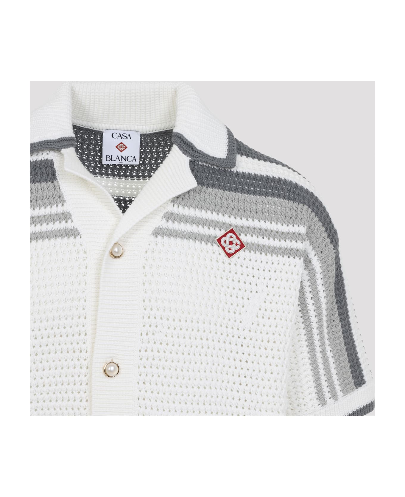 Casablanca Crocheted Shirt - White Grey