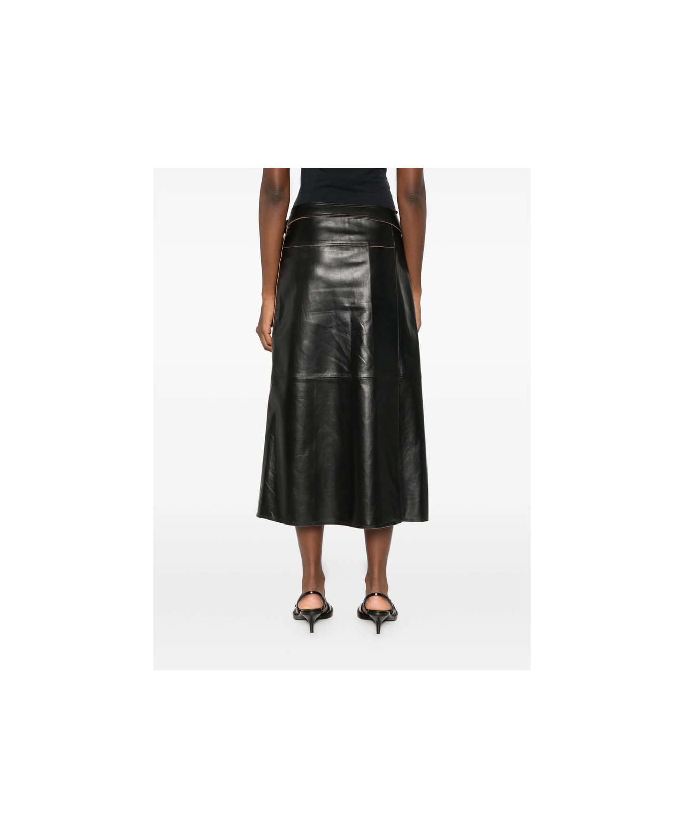Calvin Klein Jeans Leather Skirt - BLACK