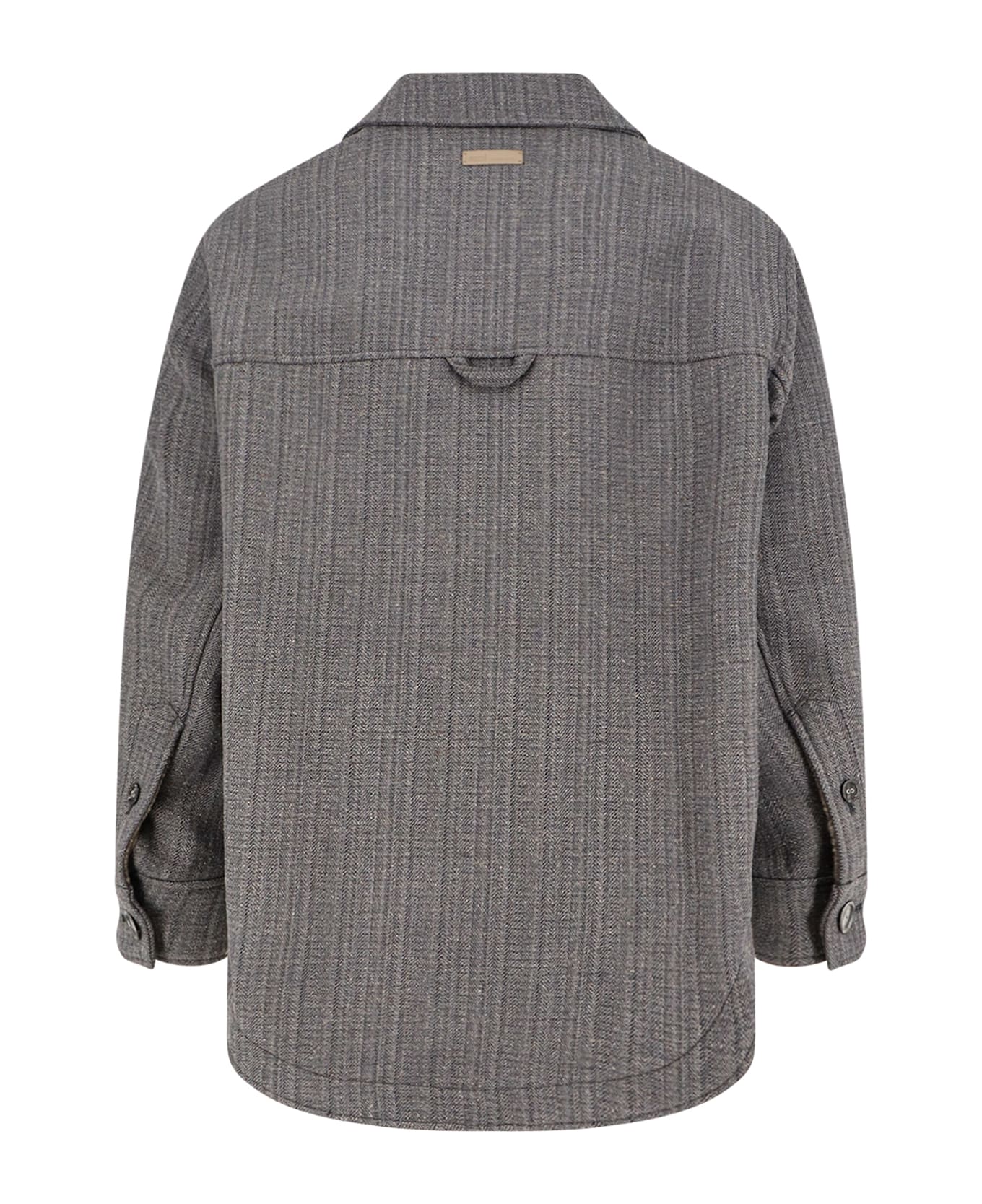 Ami Alexandre Mattiussi Wool Blend Overshirt - GRIS IVOIRE