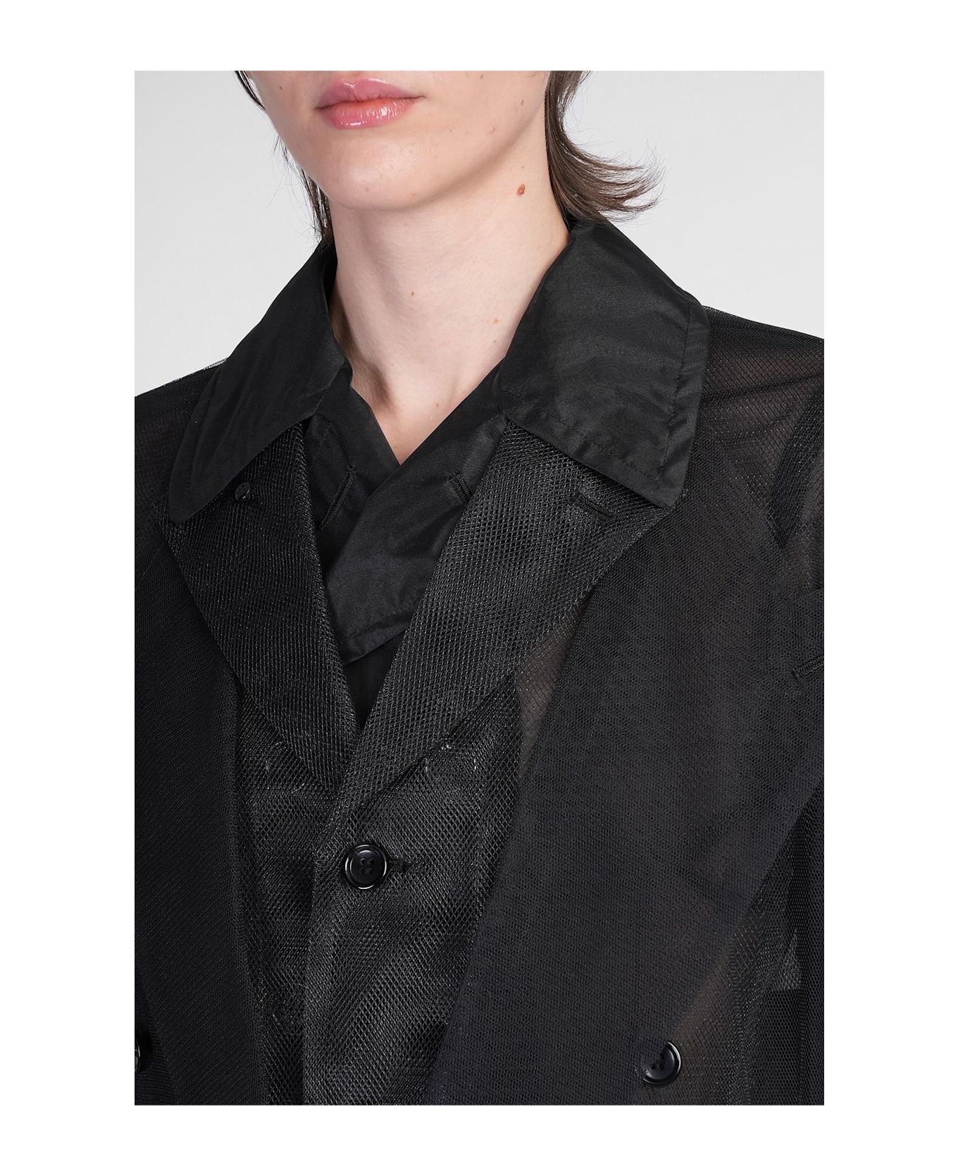 Comme des Garçons Blazer In Black Nylon - black