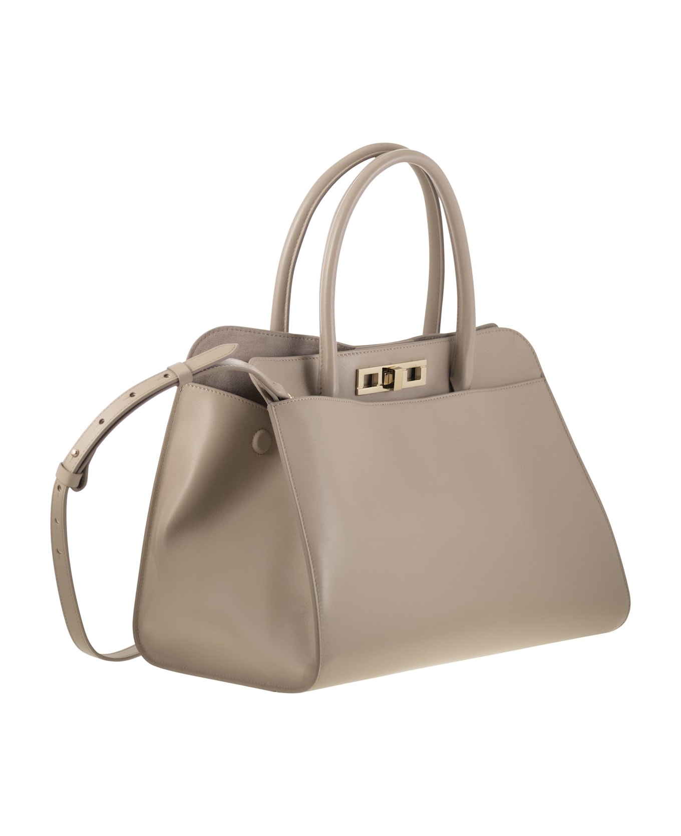 Fabiana Filippi Large Handbag With Metal Accessory - Light Beige