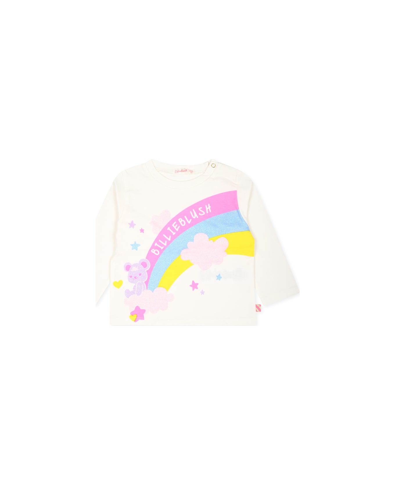 Billieblush Ivory T-shirt For Baby Girl With Rainbow - Ivory