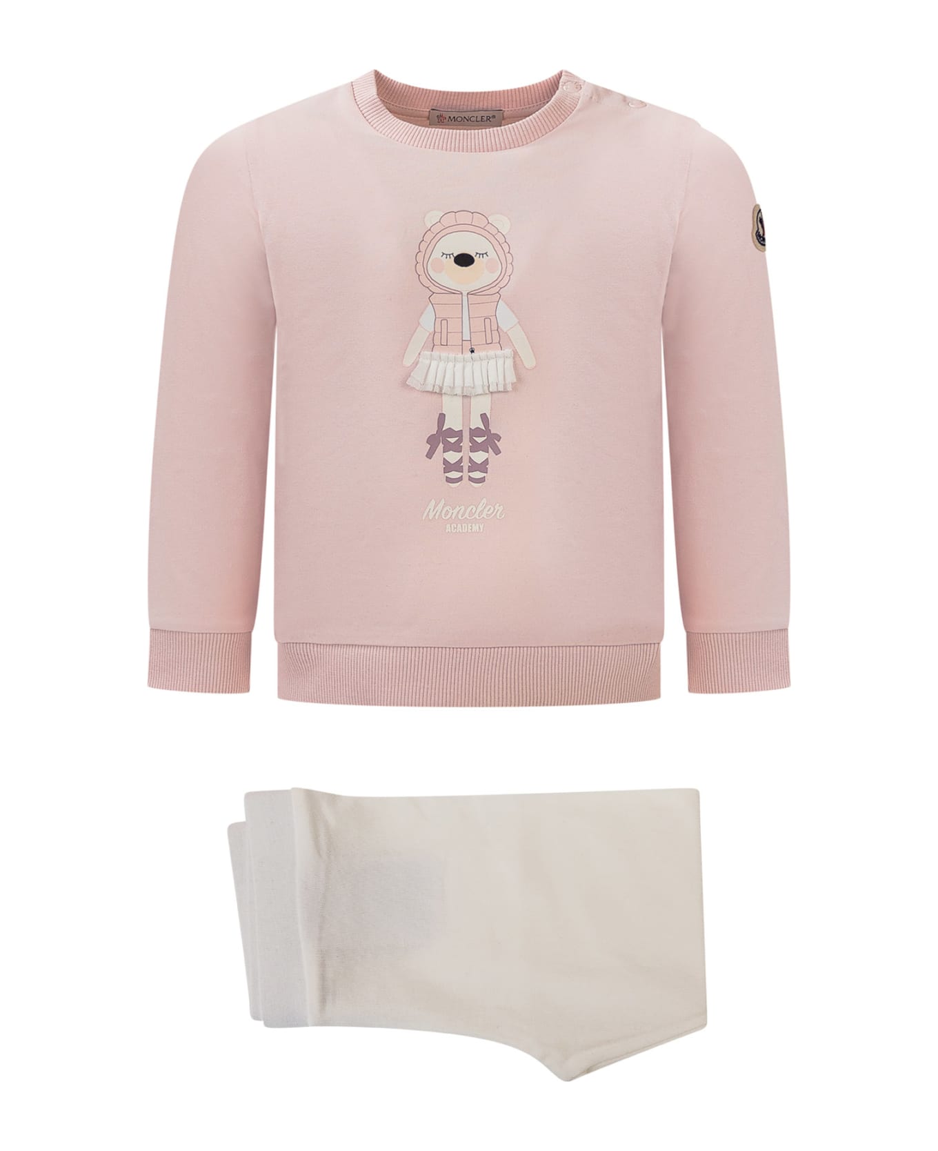 Moncler Sweatshirt And Pant Suit - BIANCO ROSA