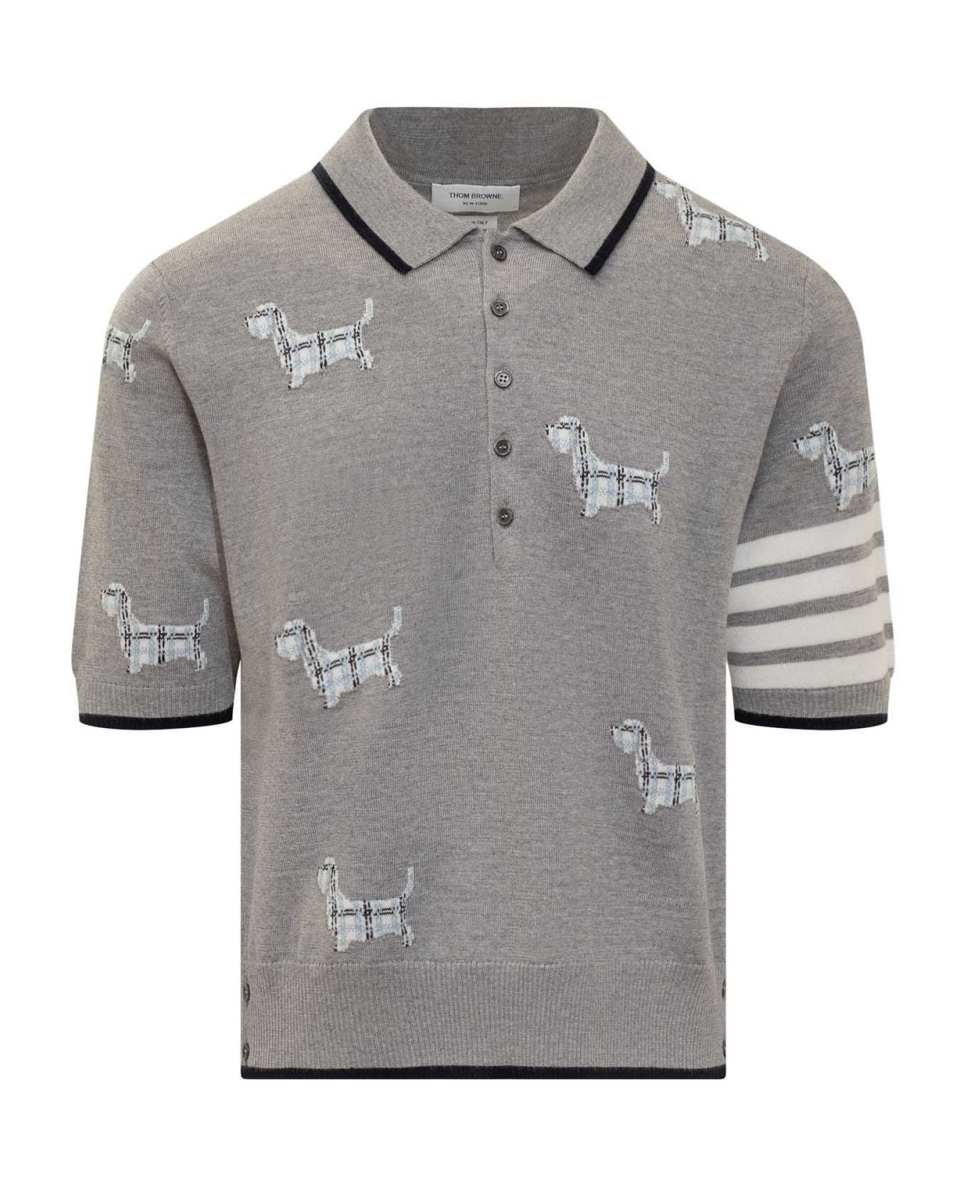Thom Browne 'hector' Polo Shirt - LT GREY