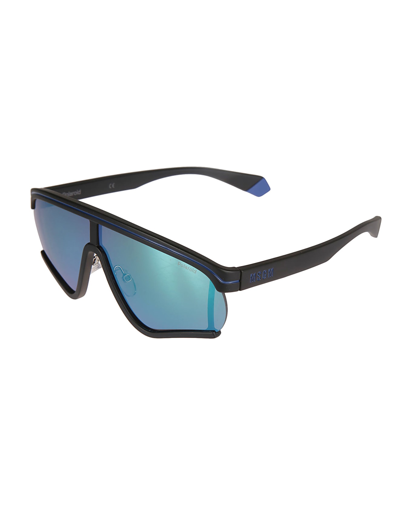 MSGM Polaroid Logo Sunglasses - Black/Blue