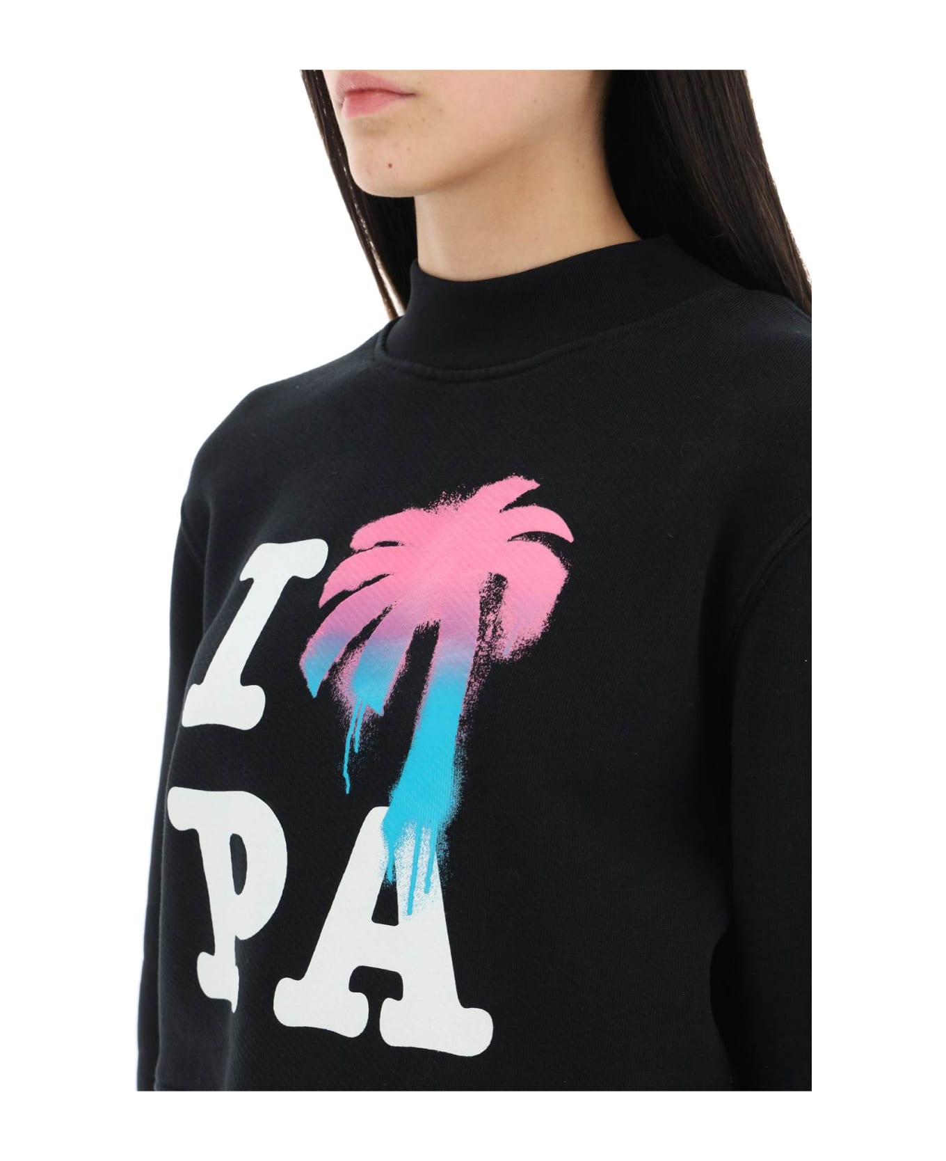 Palm Angels I Love Pa Crewneck Sweatshirt - BLACK MULTICOLOR (Black)