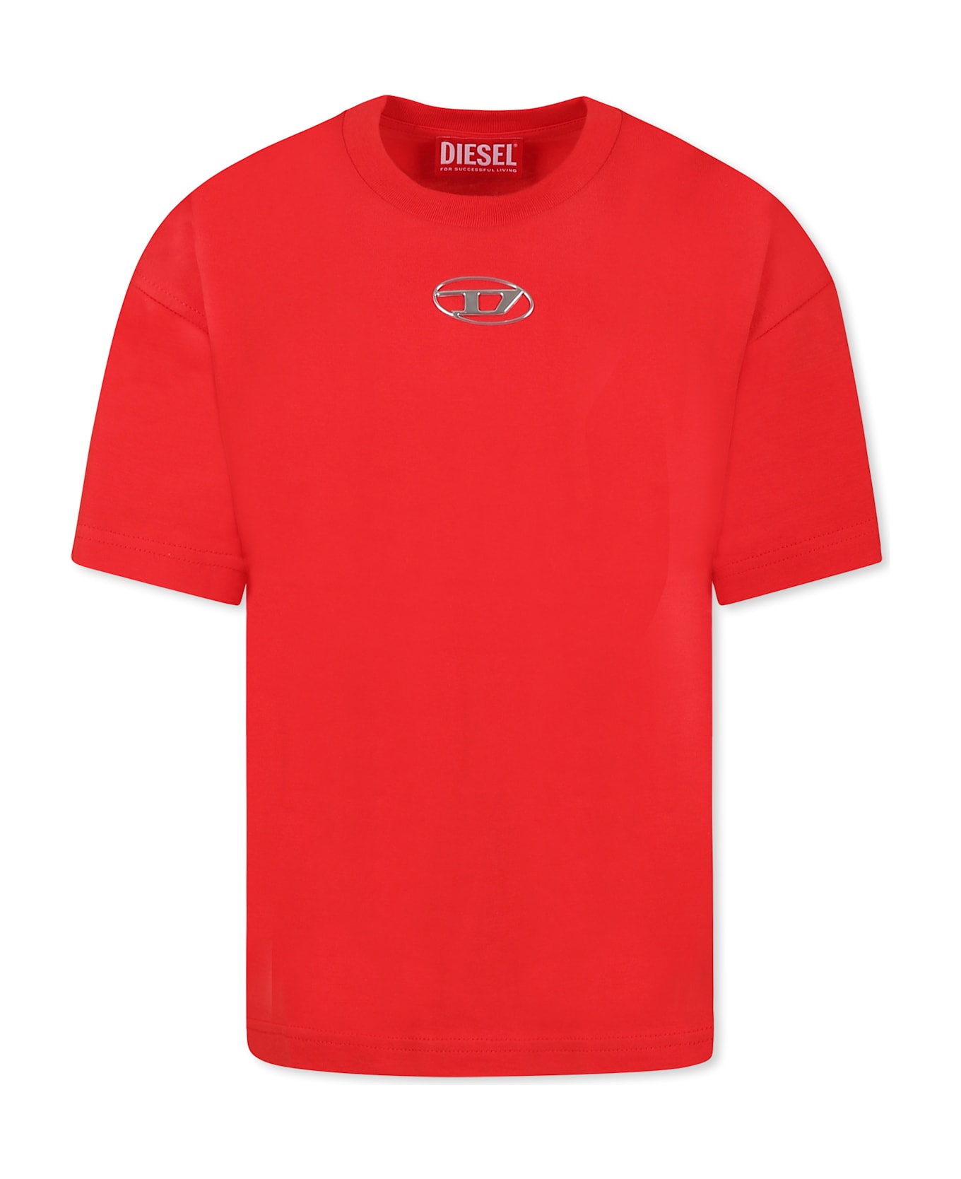 Diesel Red T-shirt For Boy With Logo - Red
