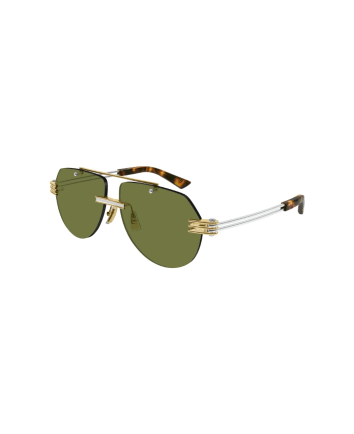 Bottega Veneta Eyewear Bv1342s-003 Gold-silver-green - GOLD-SILVER-GREEN