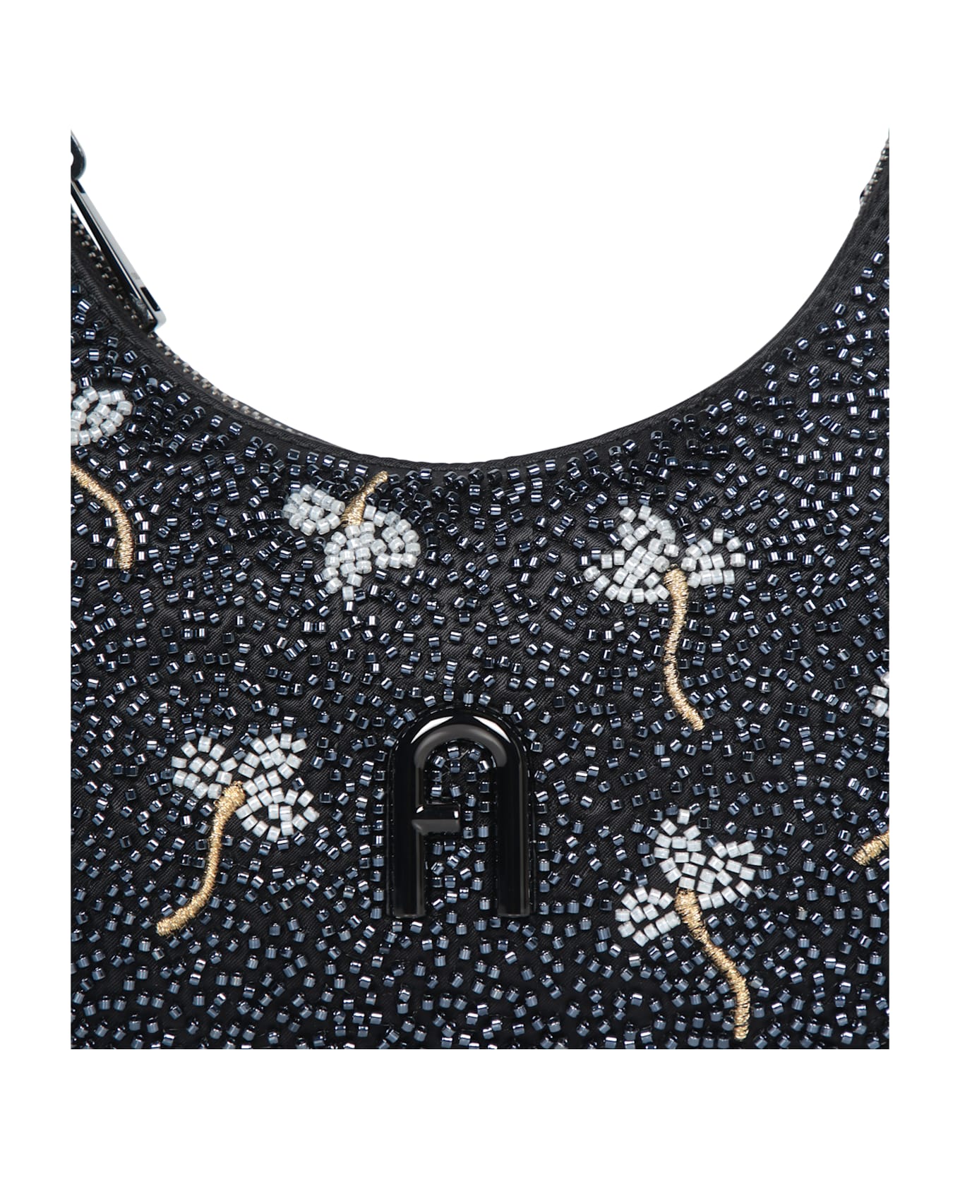 Furla Diamante Mini Embroidery Black Bag - Black