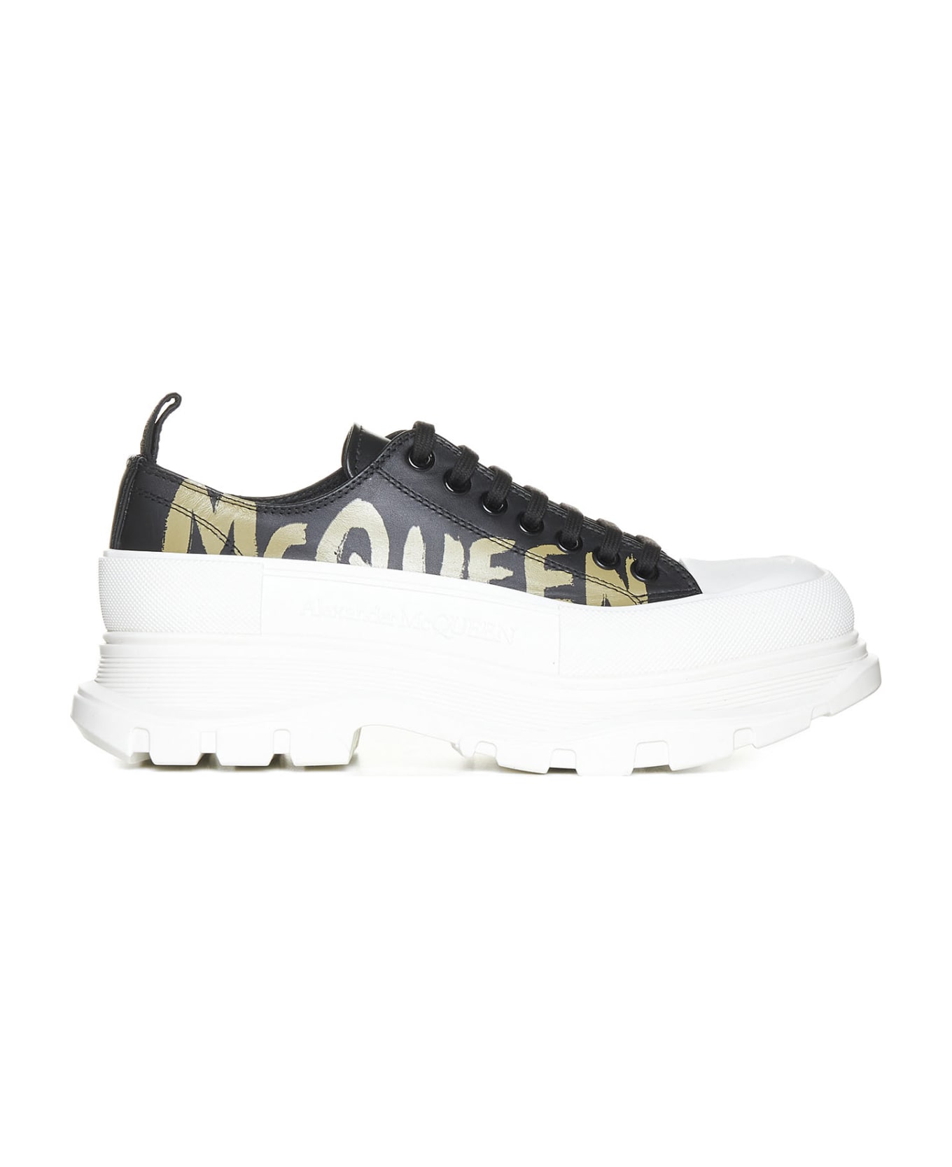 Alexander McQueen Tread Slick Lace-up Shoes - Blk/of.wh/pale khaki