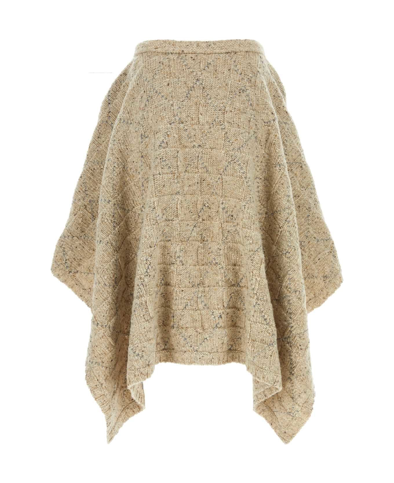Bottega Veneta Melange Cappuccino Wool Skirt - DOVELIGHTGREYMEL