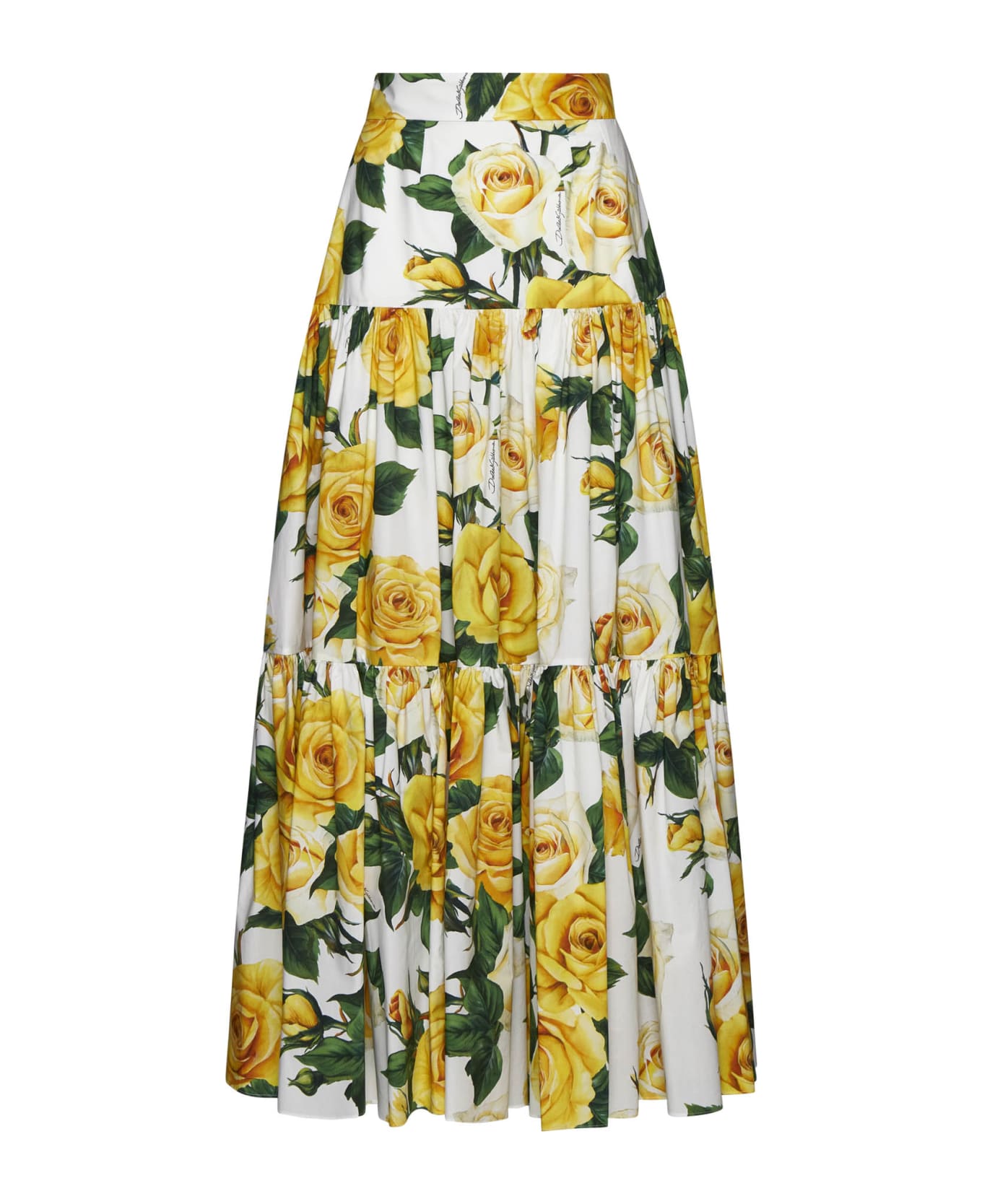 Dolce & Gabbana Pleated Midi Skirt - Rose gialle f.b.nat スカート