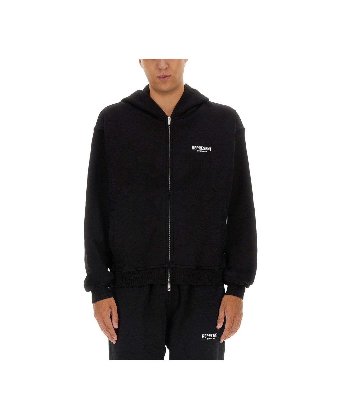 REPRESENT Zipper Hoodie - BLACK