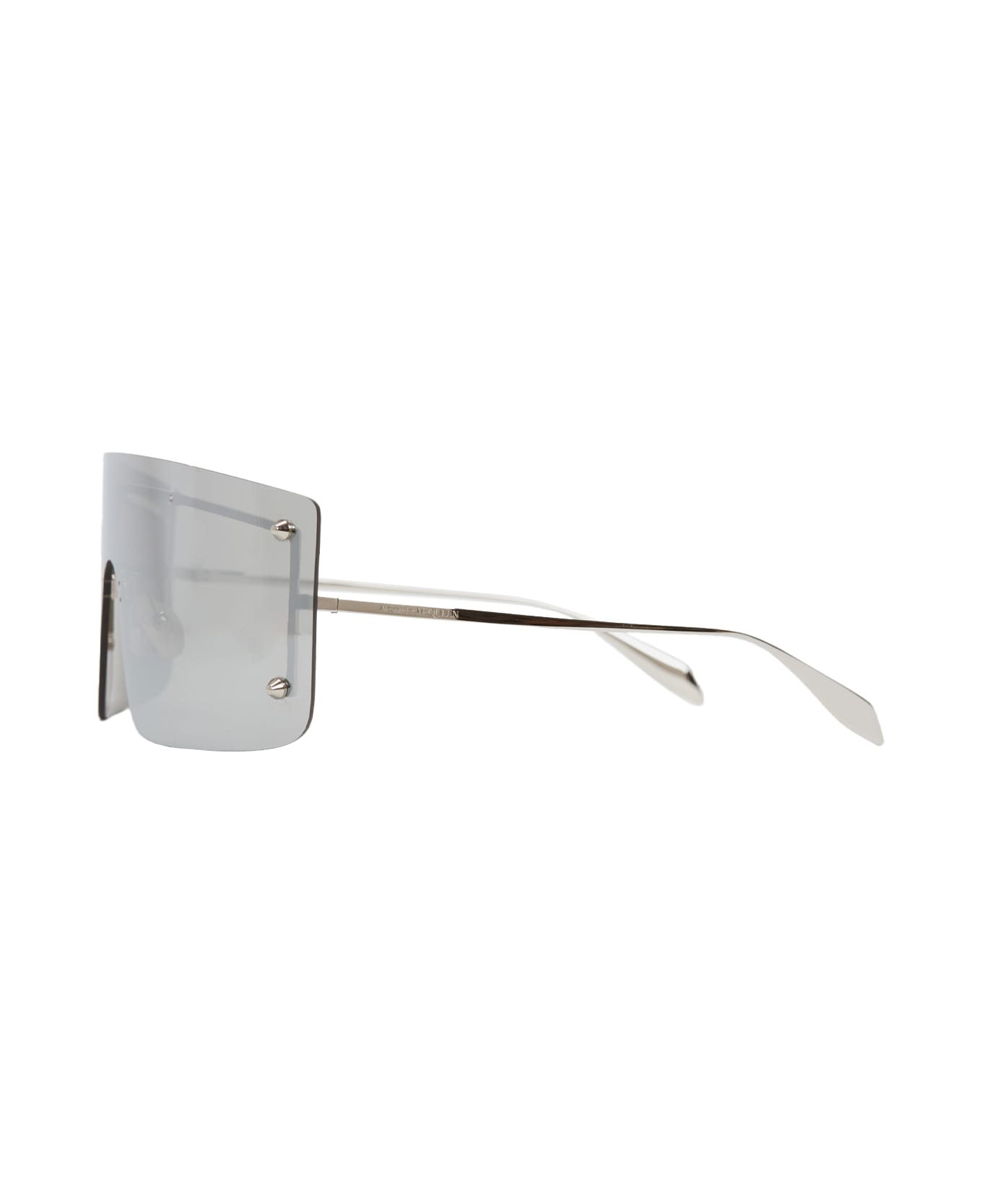 Alexander McQueen Spike Studs Mask Sunglasses In Silver - Silver