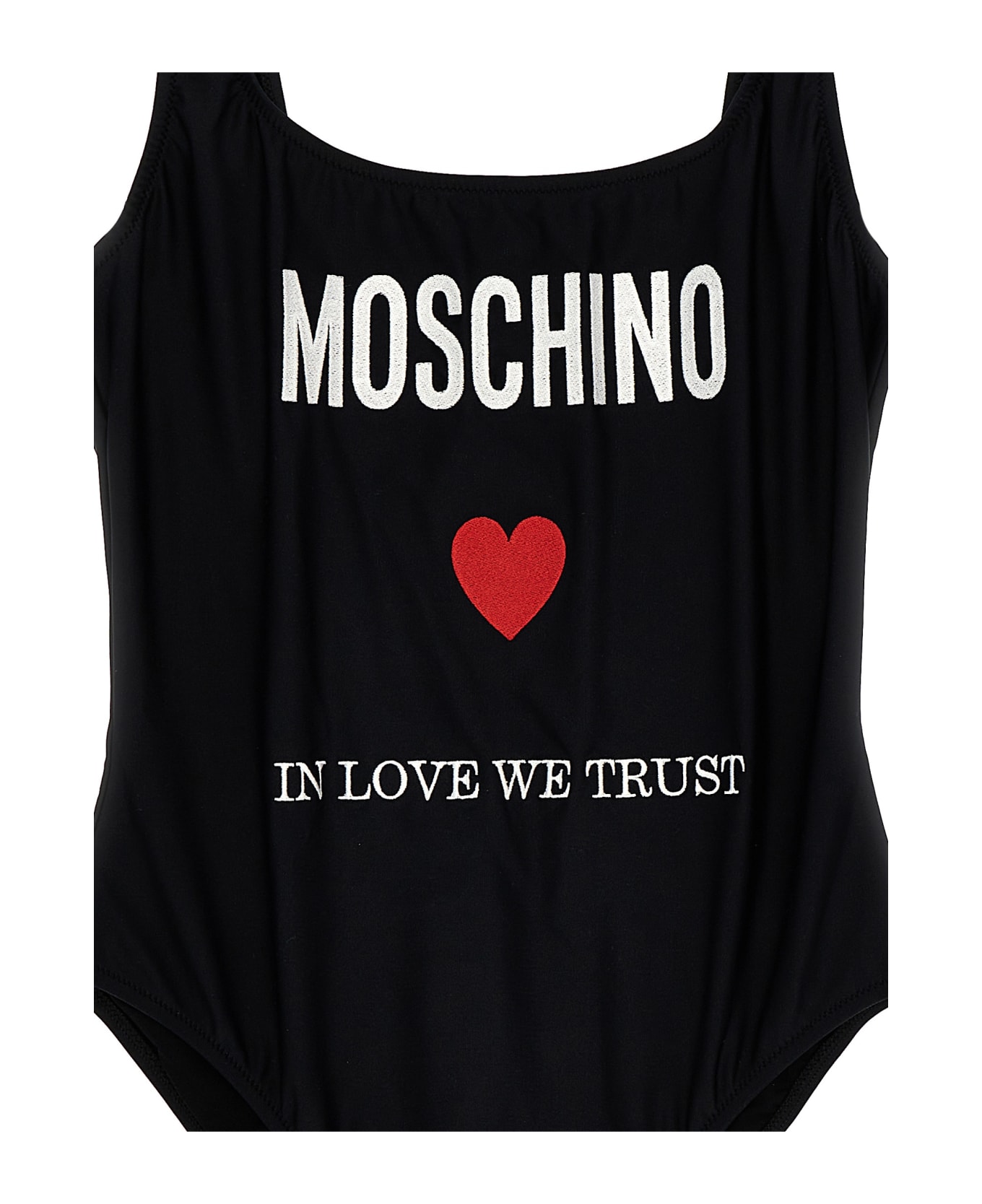 Moschino 'in Love We Trust' One-piece Swimsuit - Black   水着