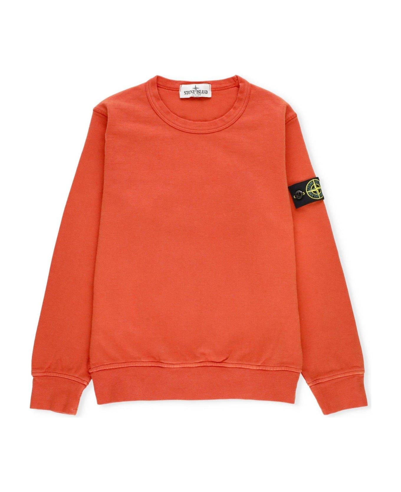 Stone Island Junior Compass-badge Crewneck Sweatshirt - Orange red ニットウェア＆スウェットシャツ