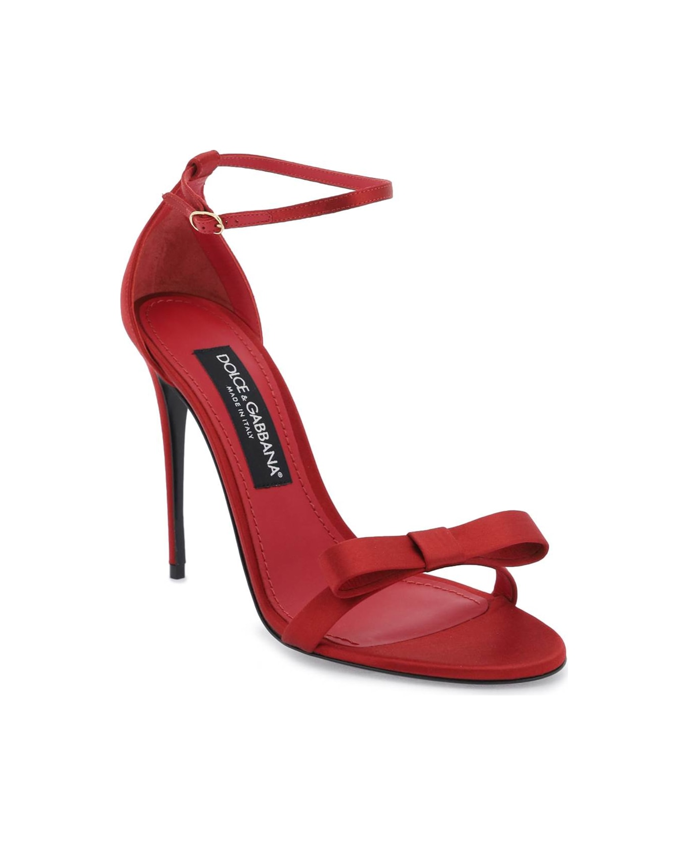 Dolce & Gabbana Satin Sandals - ROSSO SCURO 1 (Red)