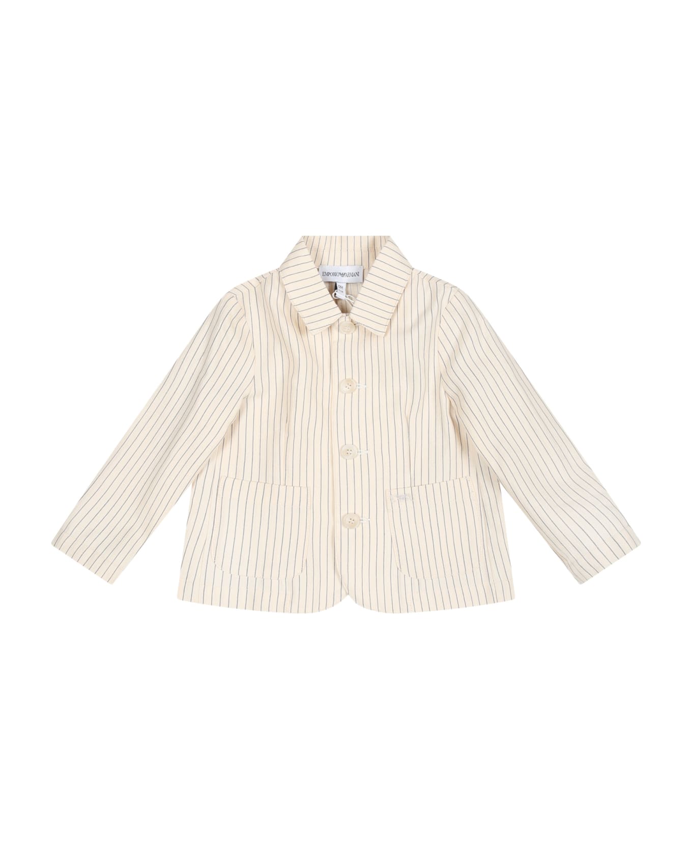 Emporio Armani Ivory Jacket For Baby Boy - Ivory