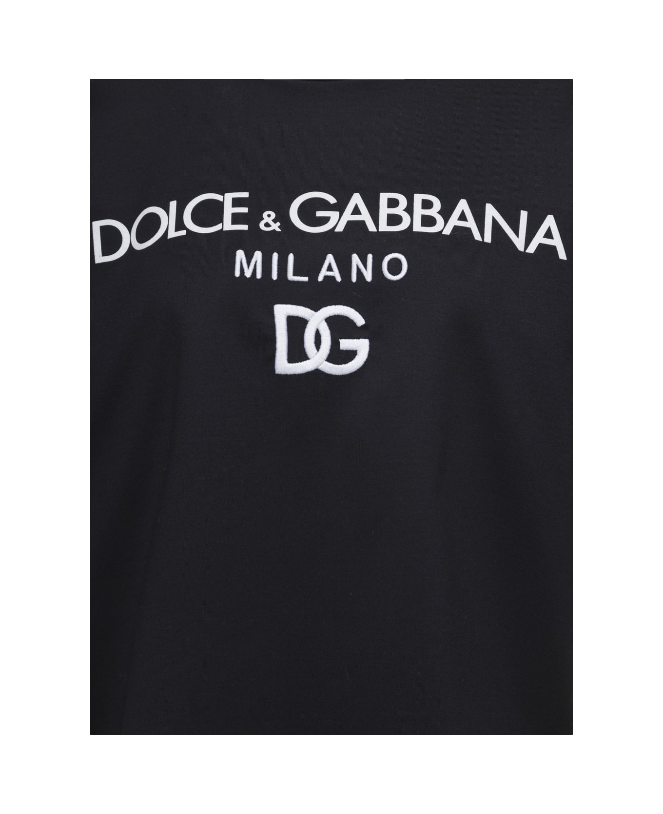 Dolce & Gabbana Black Oversized T-shirt With Logo Lettering Print In Cotton Woman - Black