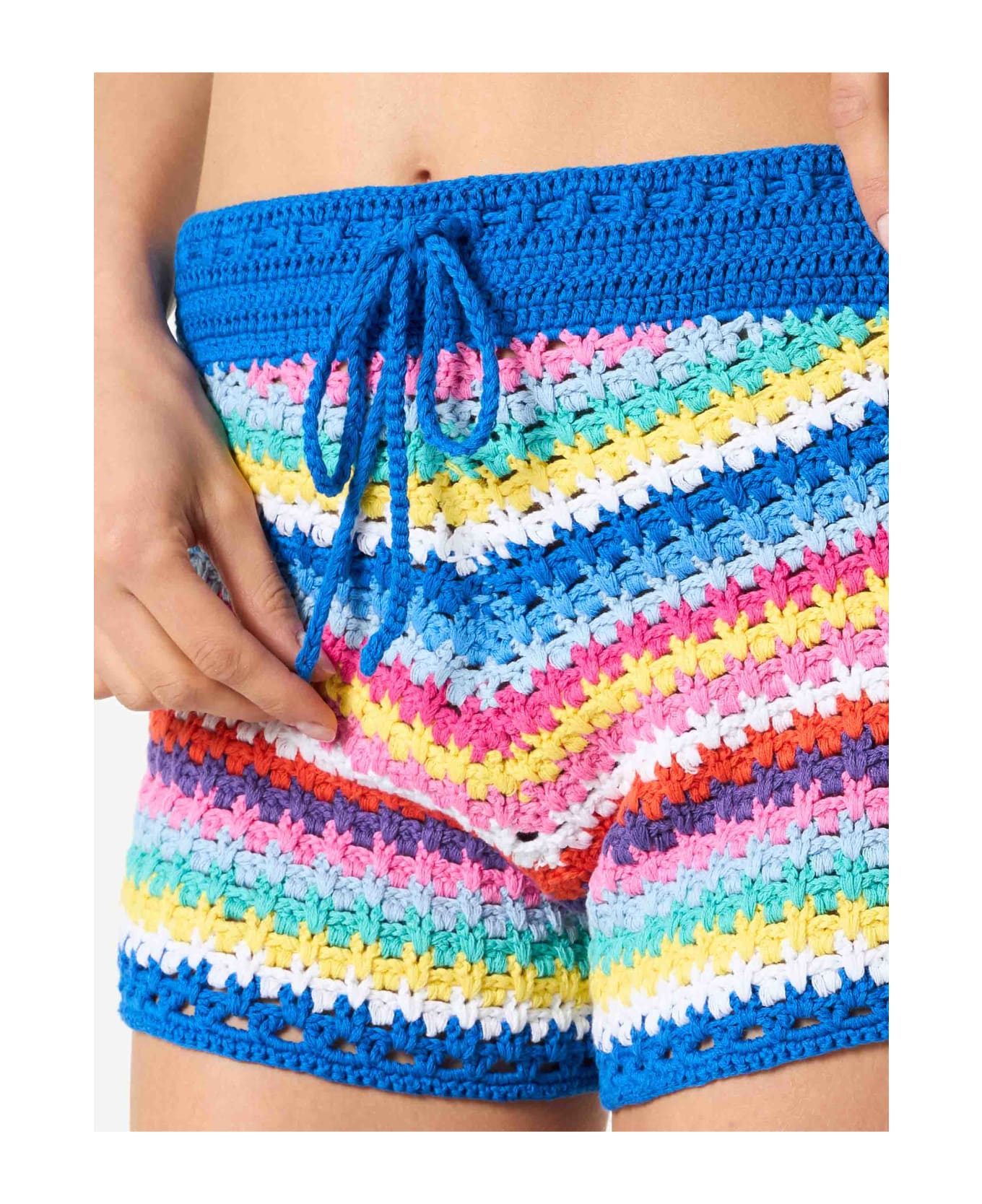 MC2 Saint Barth Woman Crochet Shorts - MULTICOLOR
