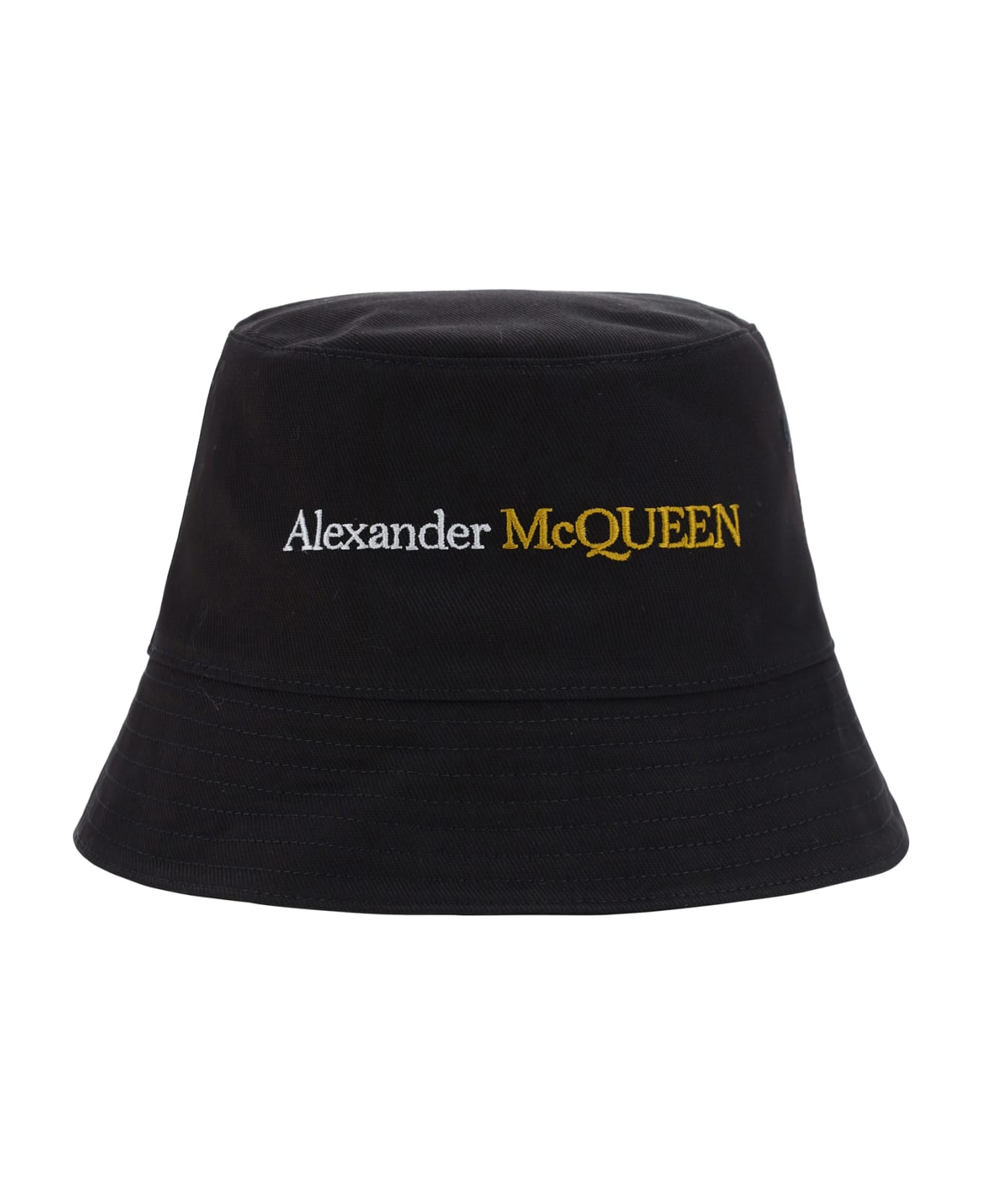 Alexander McQueen Bucket Hat With Logo - Black/gold