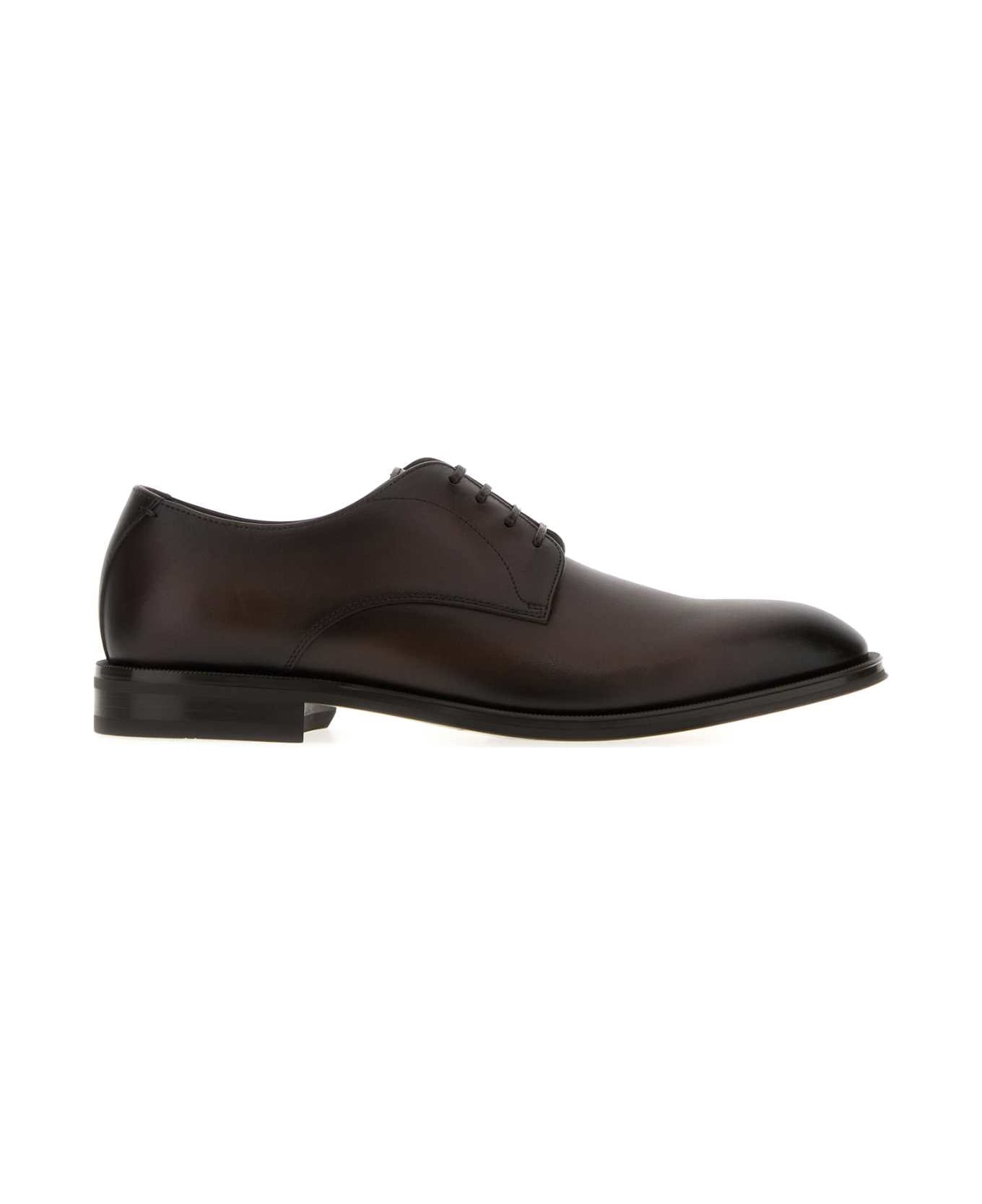 Hugo Boss Brown Leather Derrek Lace-up Shoes - 201