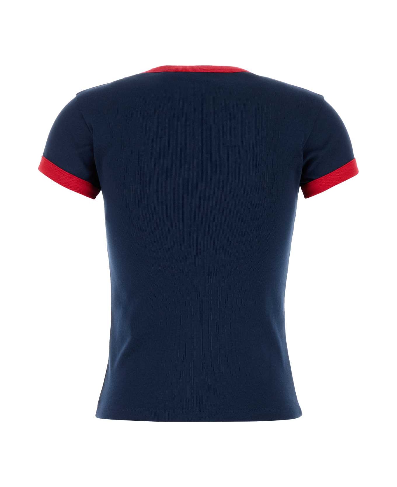 Valentino Garavani Navy Blue Cotton T-shirt - INDACOPARISAVORIO