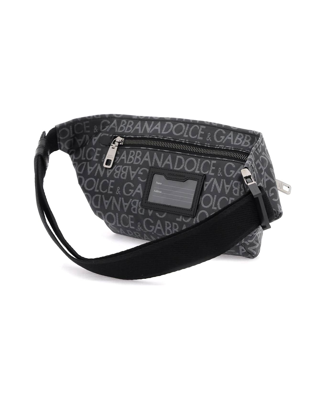 Dolce & Gabbana Logo Monogram Belt Bag - Black Grey