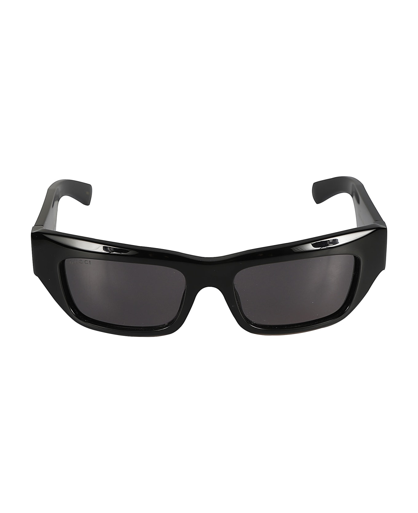 Gucci Eyewear Logo Sided Square Lens Sunglasses - Black/Grey