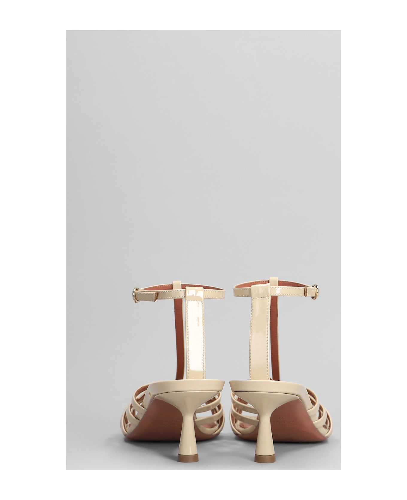 Aldo Castagna Manila Sandals In Powder Patent Leather - powder