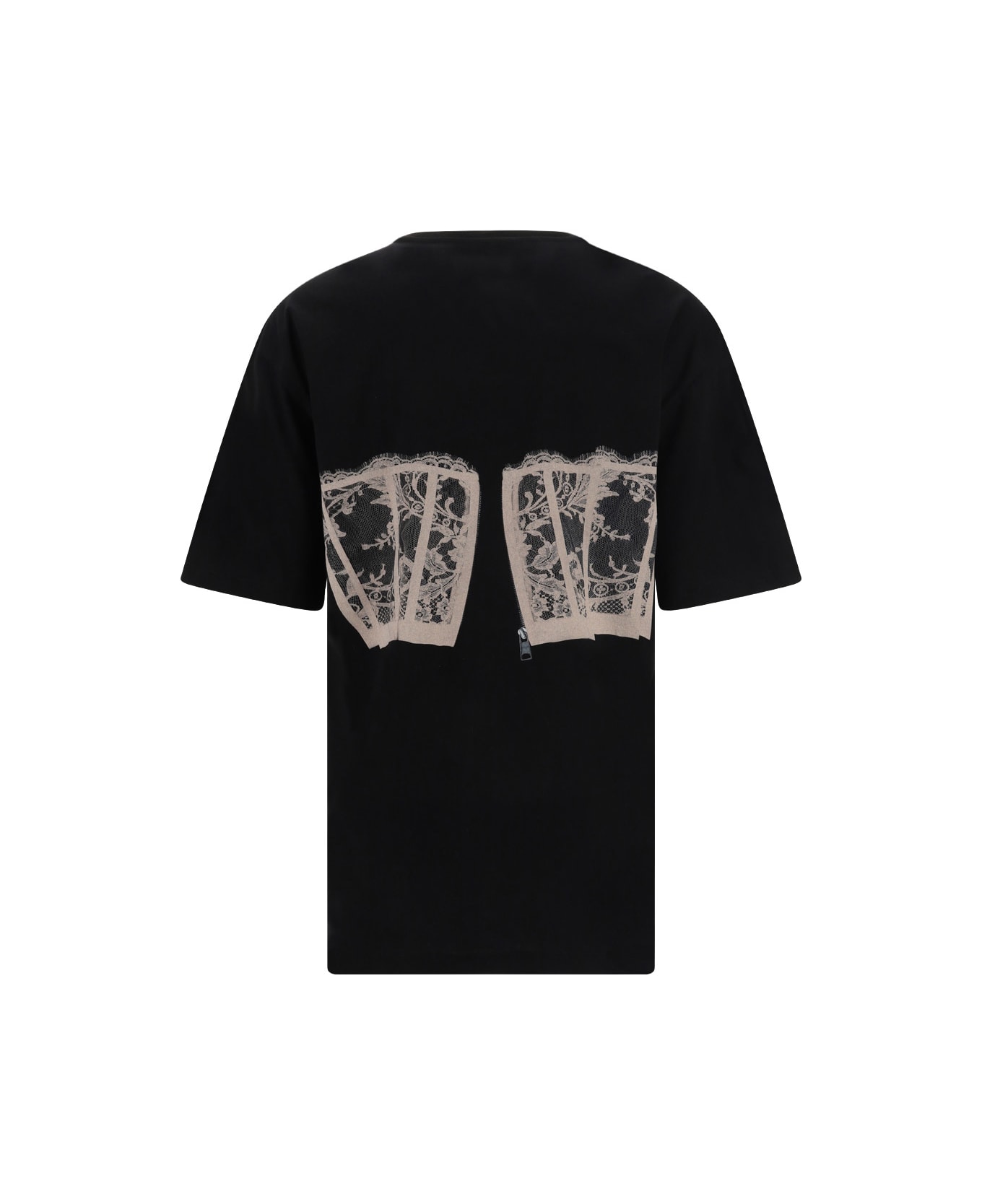 Alexander McQueen Lace Corset T-shirt - Black/shell