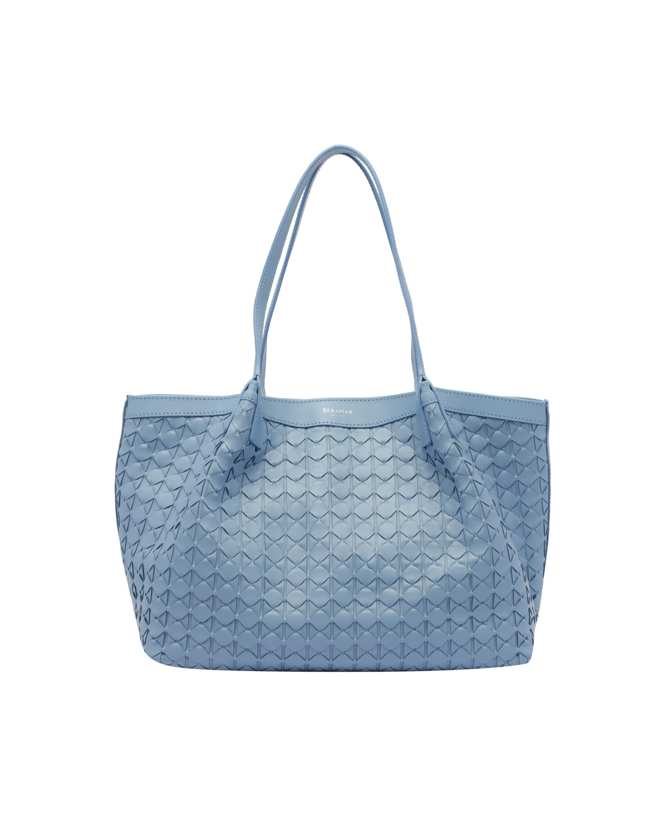 Serapian Small Secret Mosaico Tote Bag - Blue