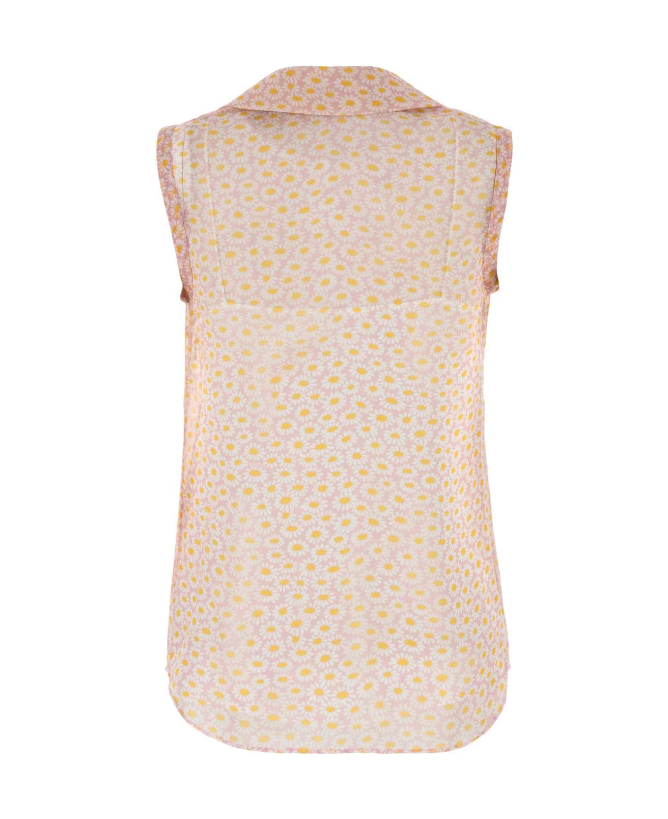 Gucci Printed Crepe Shirt - PINKYELLOWMC