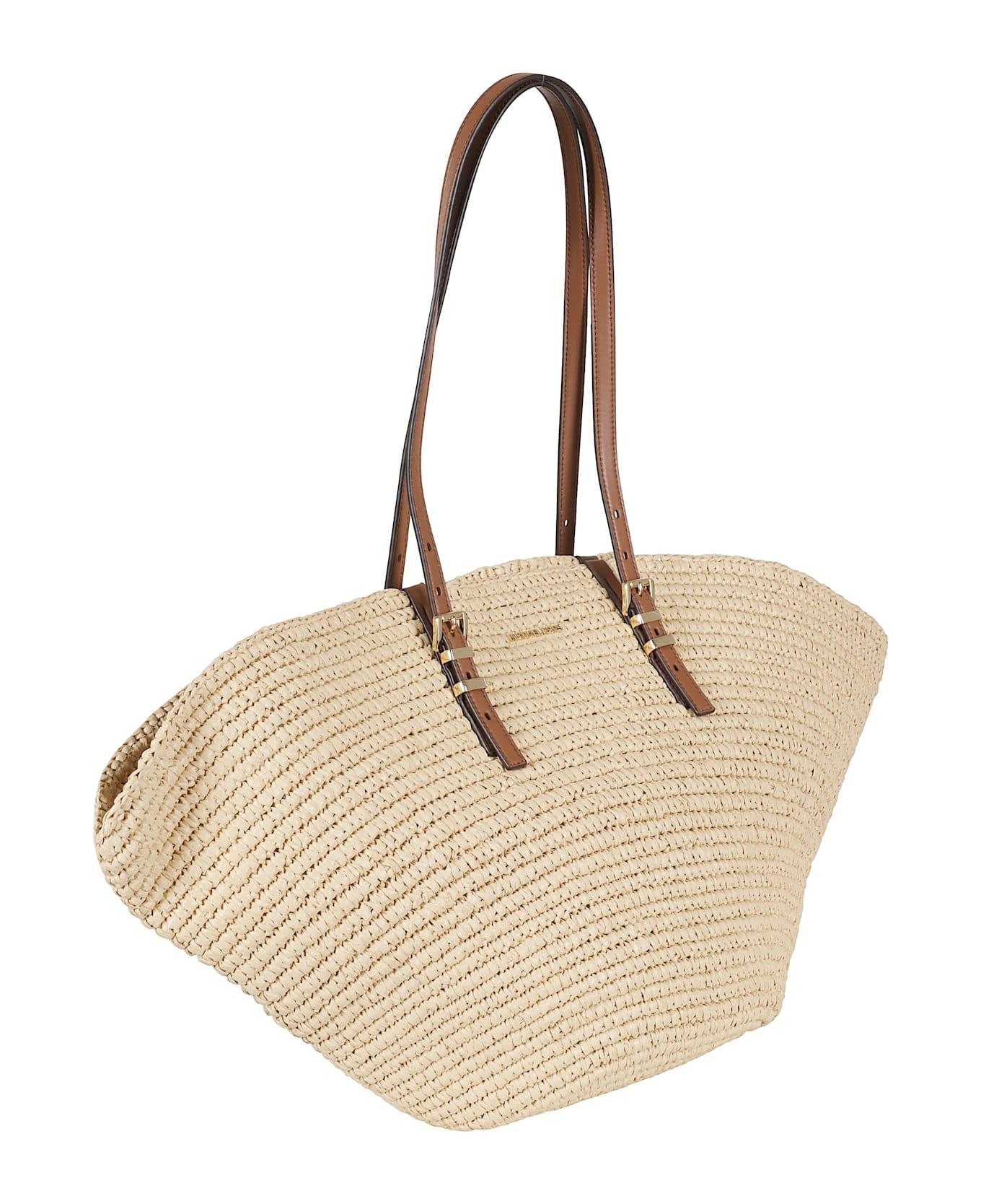 MICHAEL Michael Kors 
isa Large
 Beige Shopper With Woven Design And Two Adjustable Handles In Tech Fabric Woman - Nat Lugg