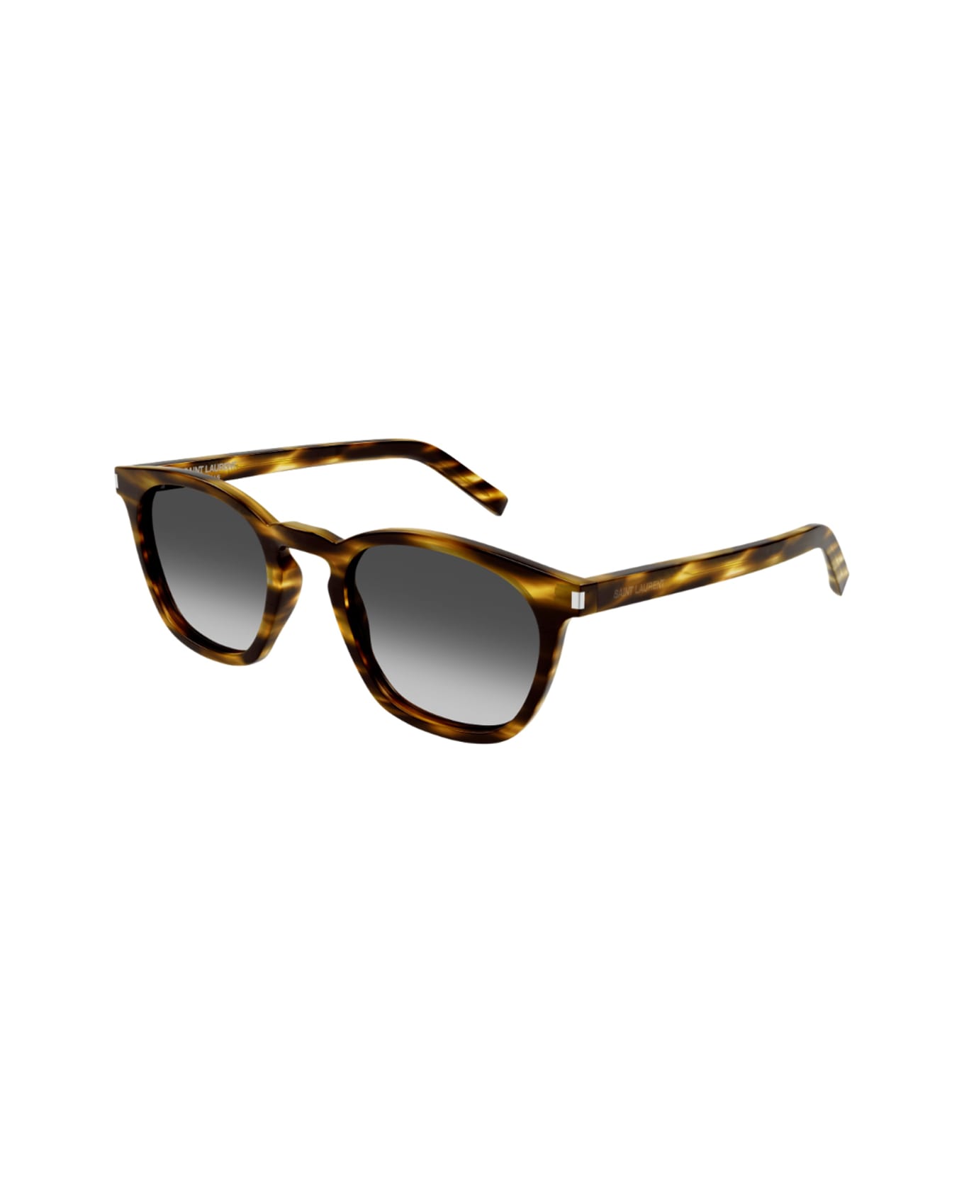 Saint Laurent Eyewear Saint Laurent Sl 28 Linea Corner Angle 045 Light Havana Grey Sunglasses - Havana