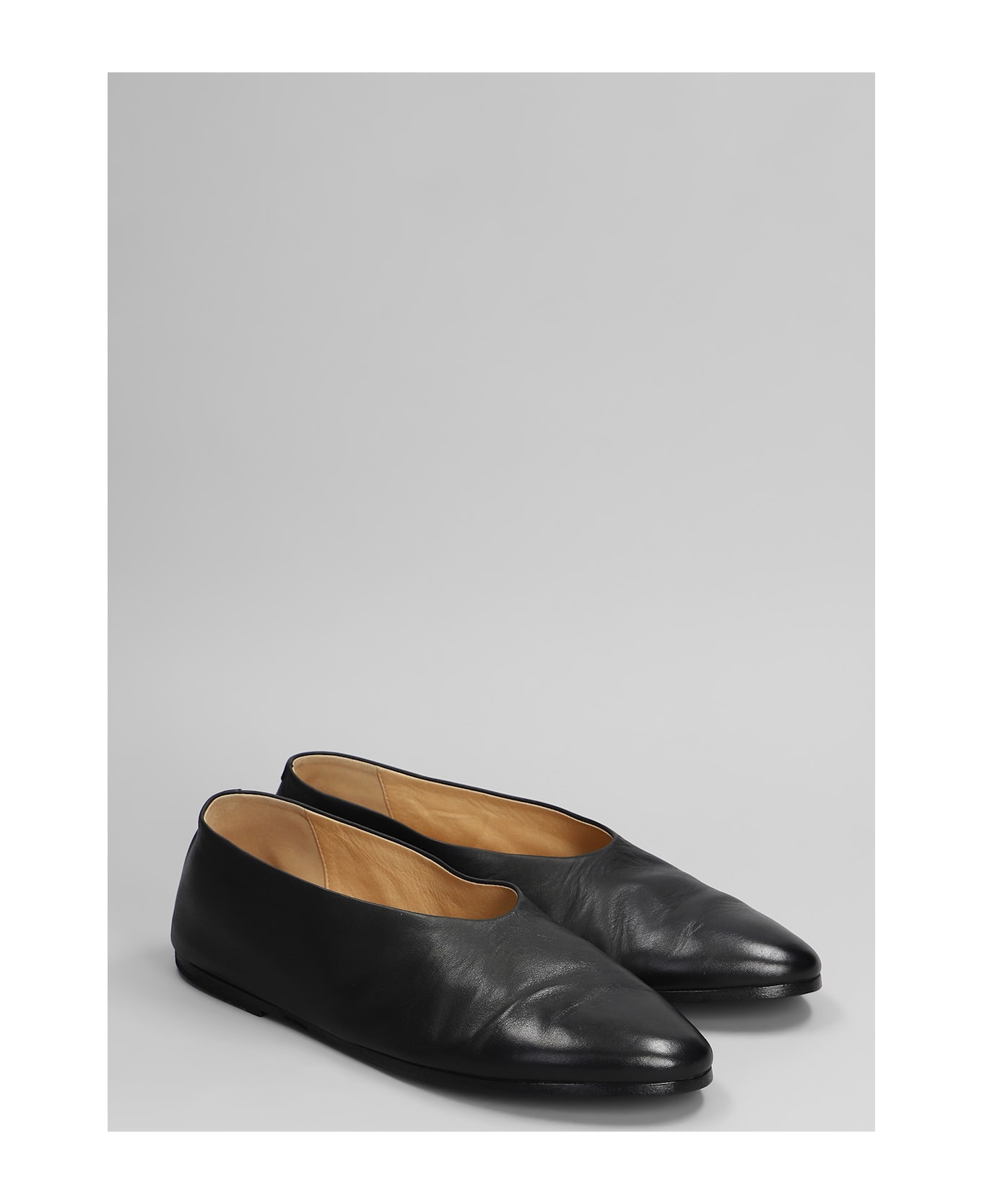 Marsell Coltellaccio Ballet Flats In Black Leather - black