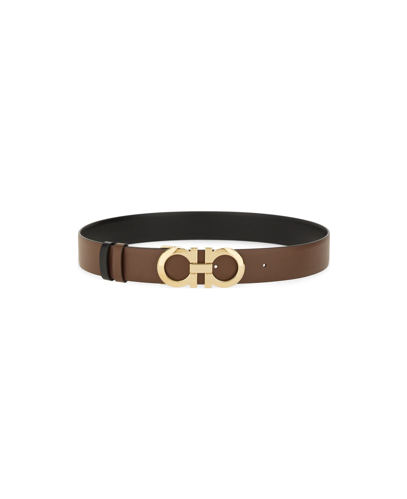 Ferragamo Reversible "hooks" Belt - BROWN