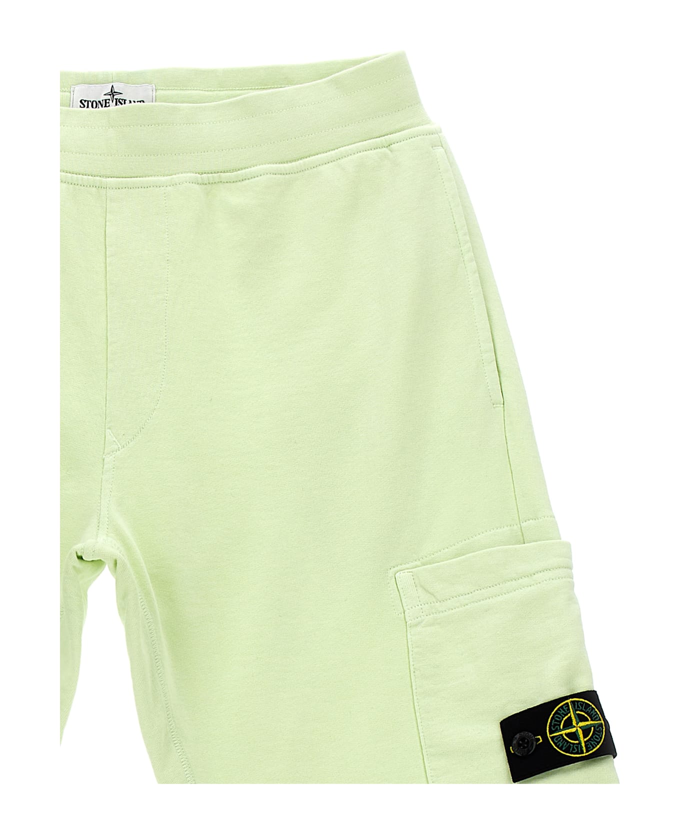 Stone Island Junior Cargo Badge Logo Bermuda Shorts - Green