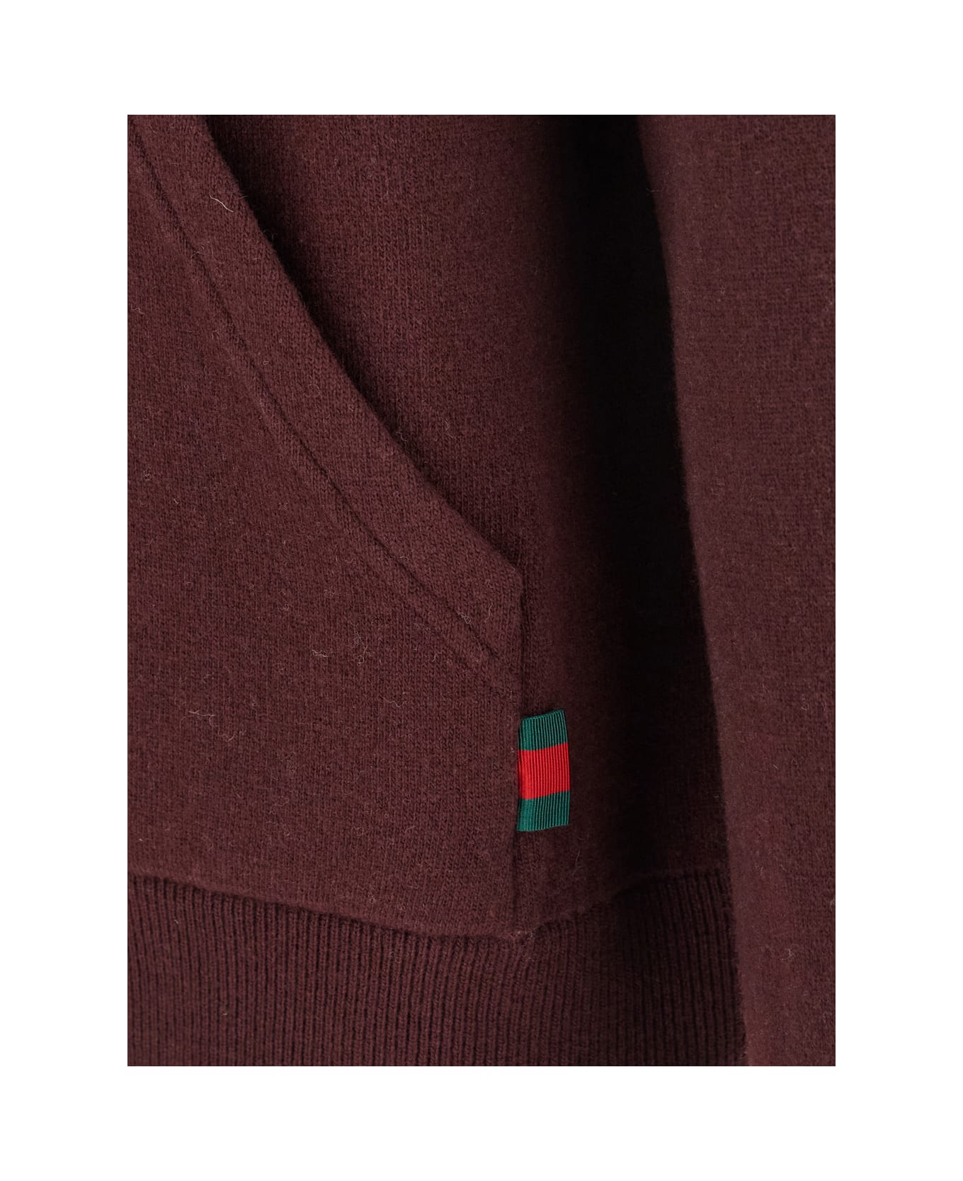 Gucci Bordeaux Reversible Cardigan With Drawstring Hood In Wool Man - Bordeaux