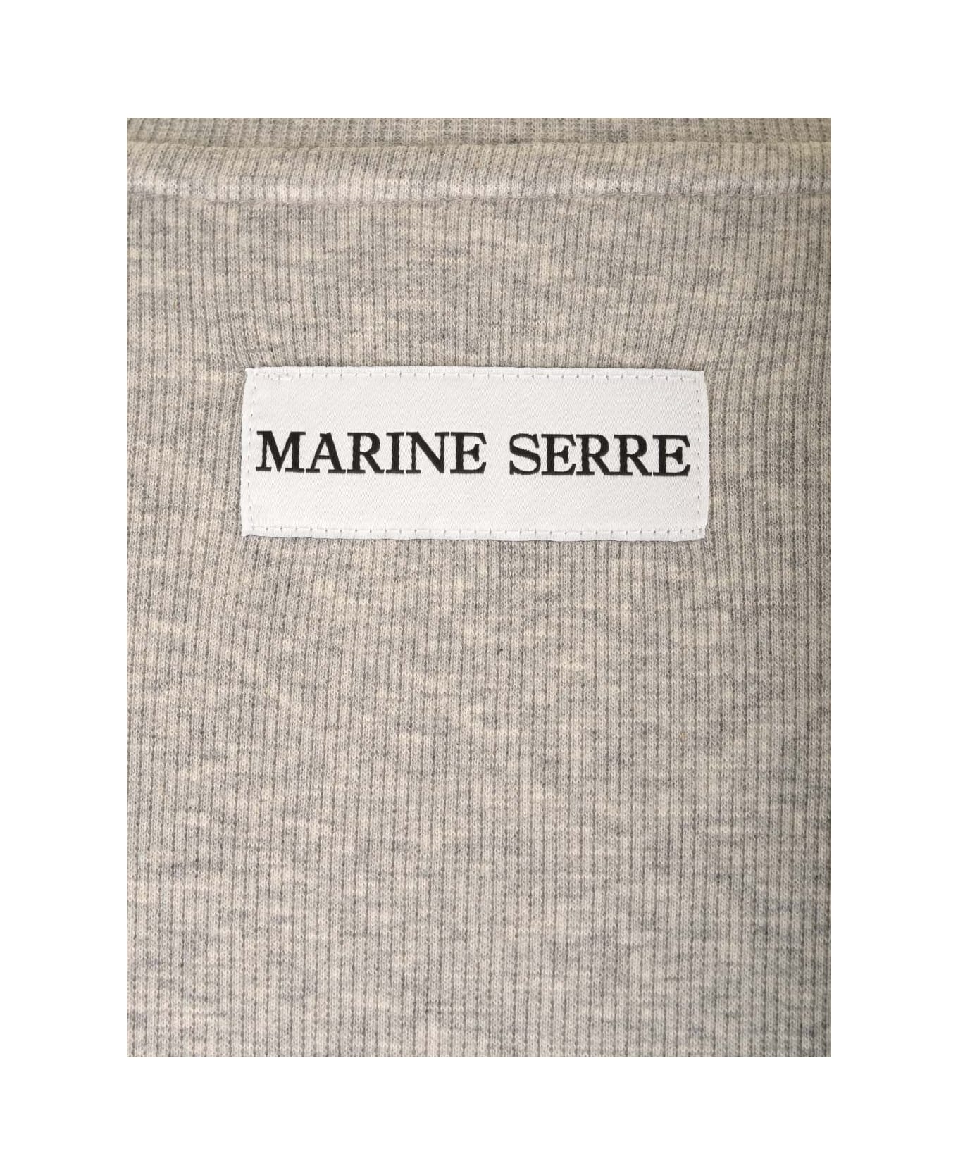 Marine Serre Ribbed Cotton Jersey Dress - Grey