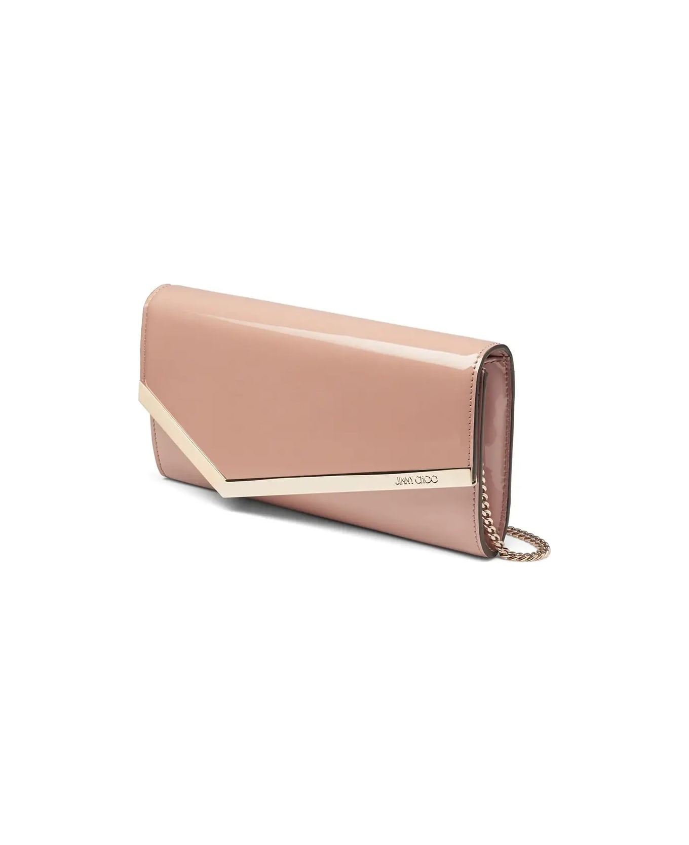 Jimmy Choo Emmie Clutch Bag In Ballet Pink Patent Leather - Pink