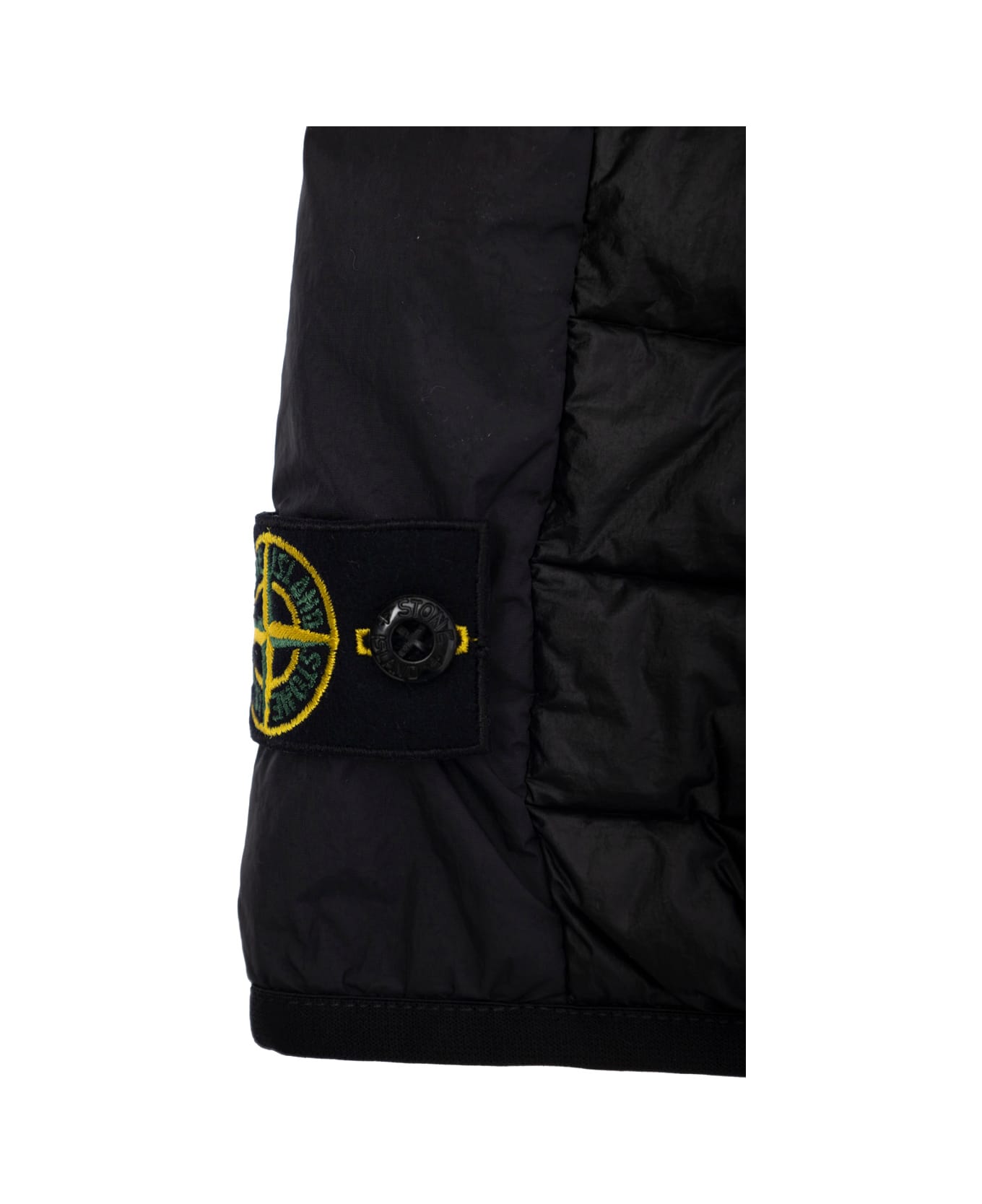 Stone Island Junior Black Sleeveless Down Jacket With Logo Patch On The Front In Tech Fabric Boy - Black