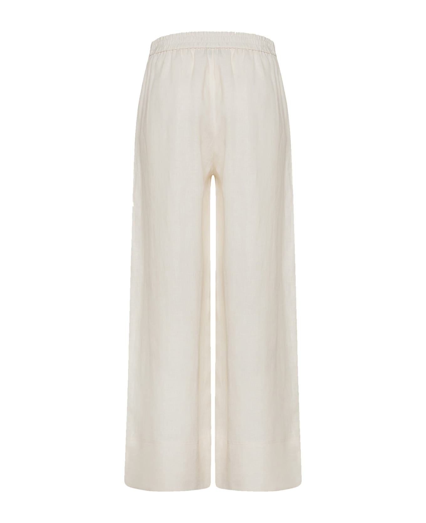 Seventy Wide White High-waisted Trousers - BEIGE ボトムス
